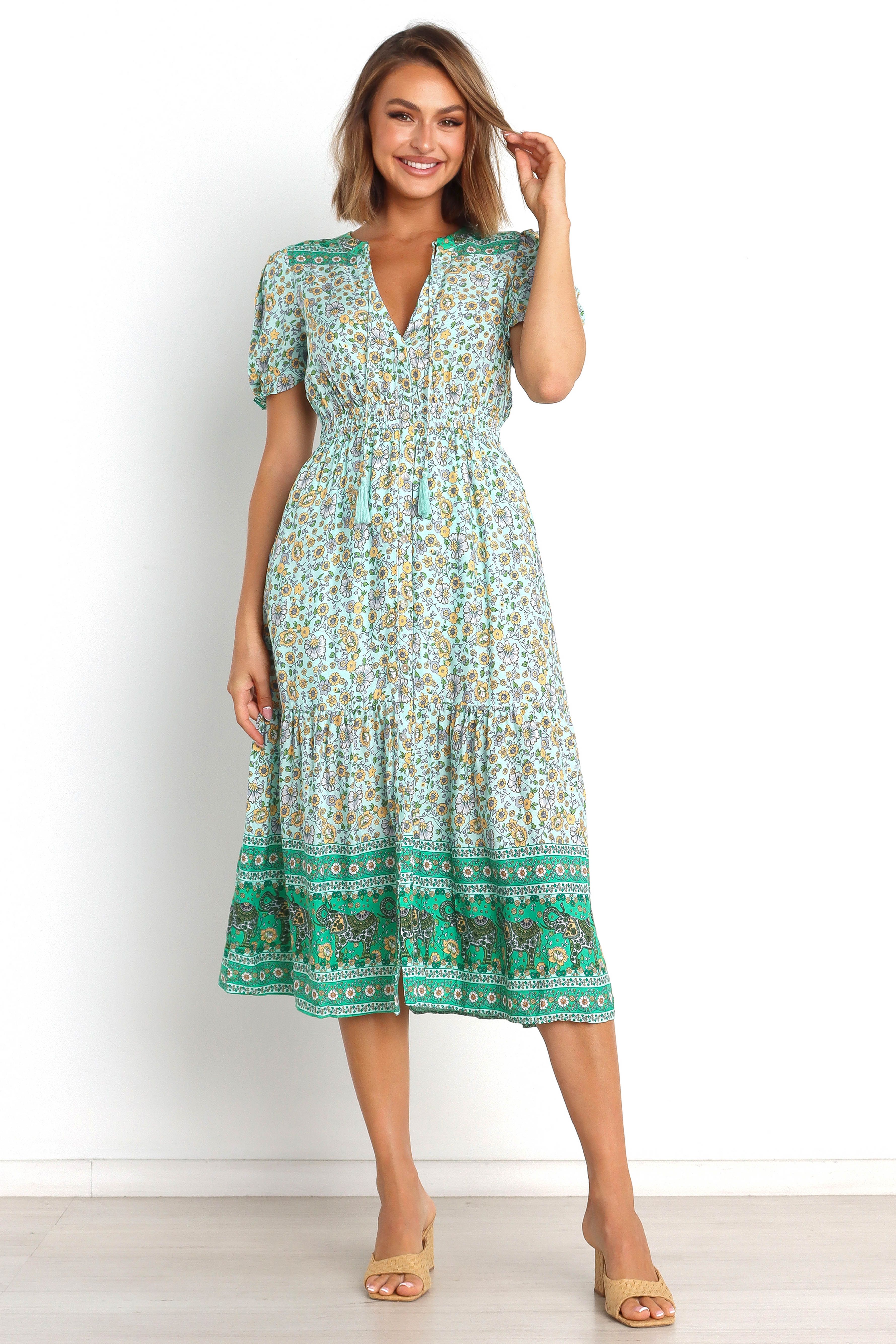 Leighton Dress - Green sold by Petal & Pup
