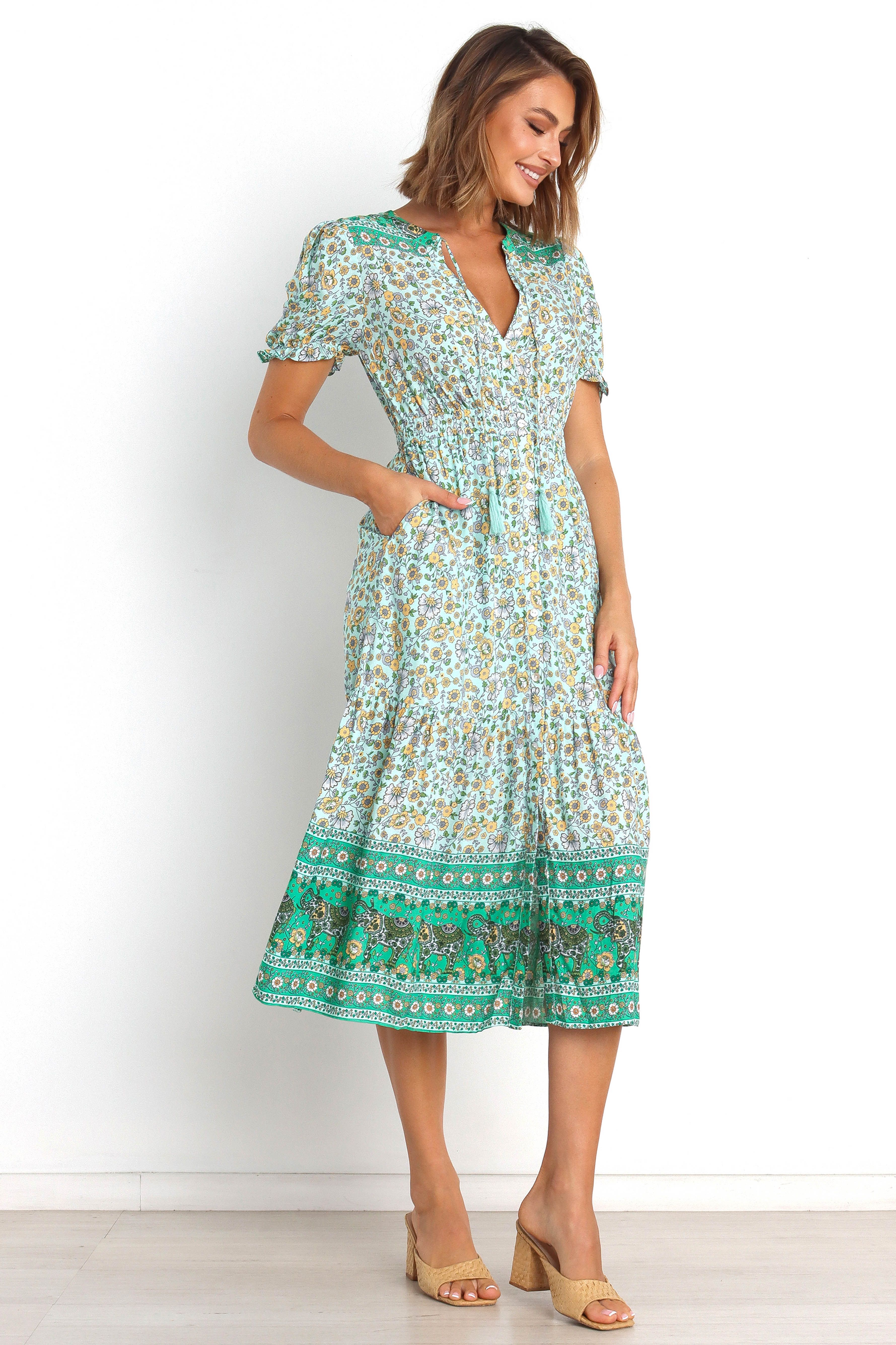 Leighton Dress - Green sold by Petal & Pup product image thumbnail 3