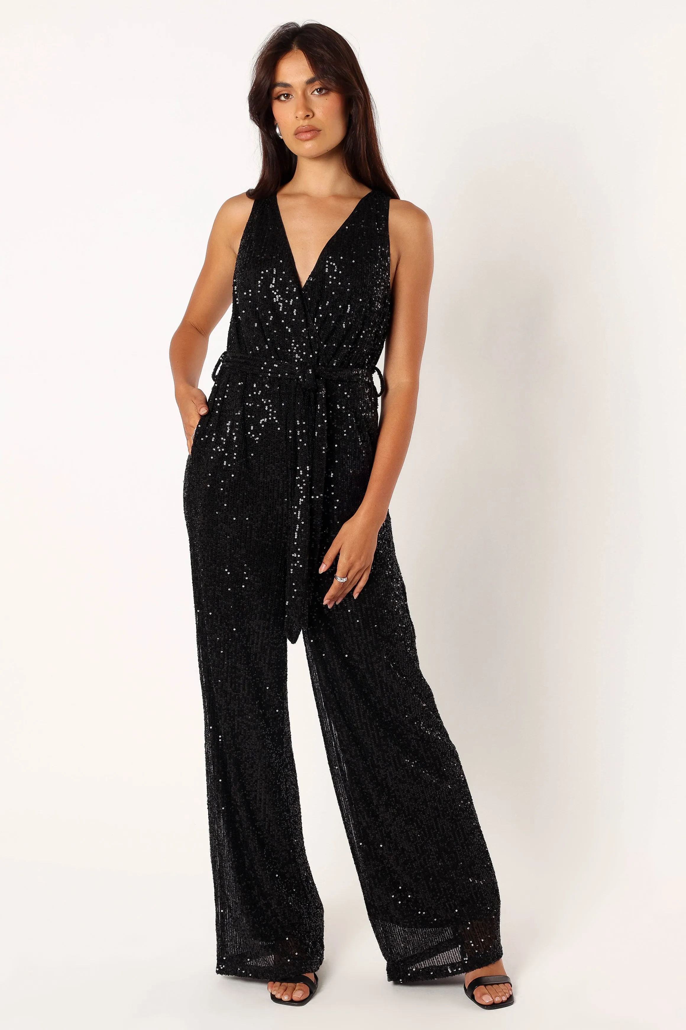 Katherine Sequin Jumpsuit - Black sold by Petal & Pup product image thumbnail 2
