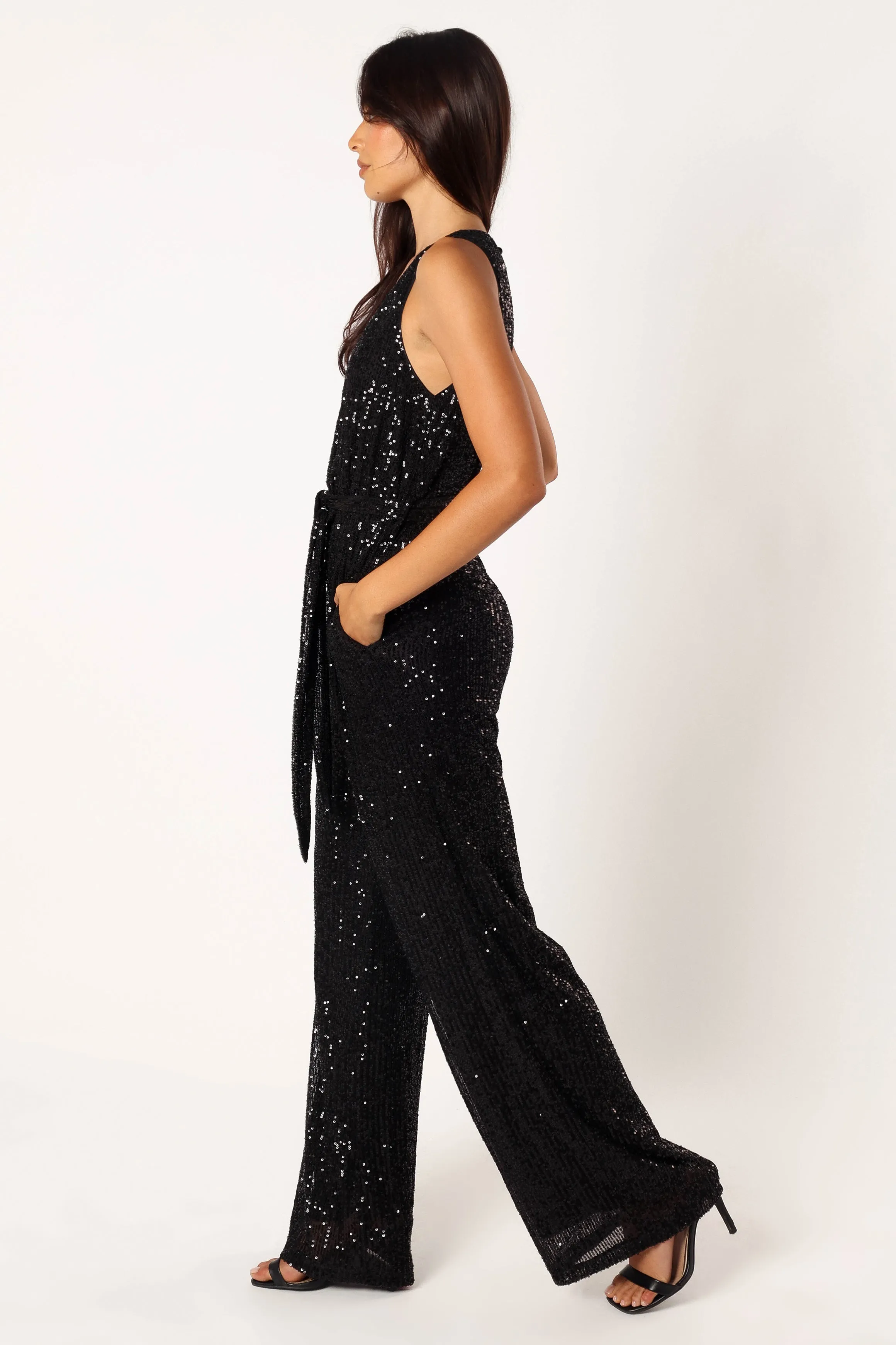 Katherine Sequin Jumpsuit - Black sold by Petal & Pup product image thumbnail 3