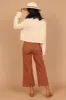 Georgette High Waisted Straight Leg Pants - Brown sold by Petal & Pup