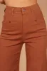 Georgette High Waisted Straight Leg Pants - Brown sold by Petal & Pup