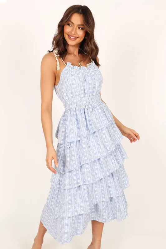 Cora Midi Dress - Blue sold by Petal & Pup