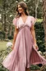 Nova Flutter Sleeve Midi Dress - Dusty Rose sold by Petal & Pup