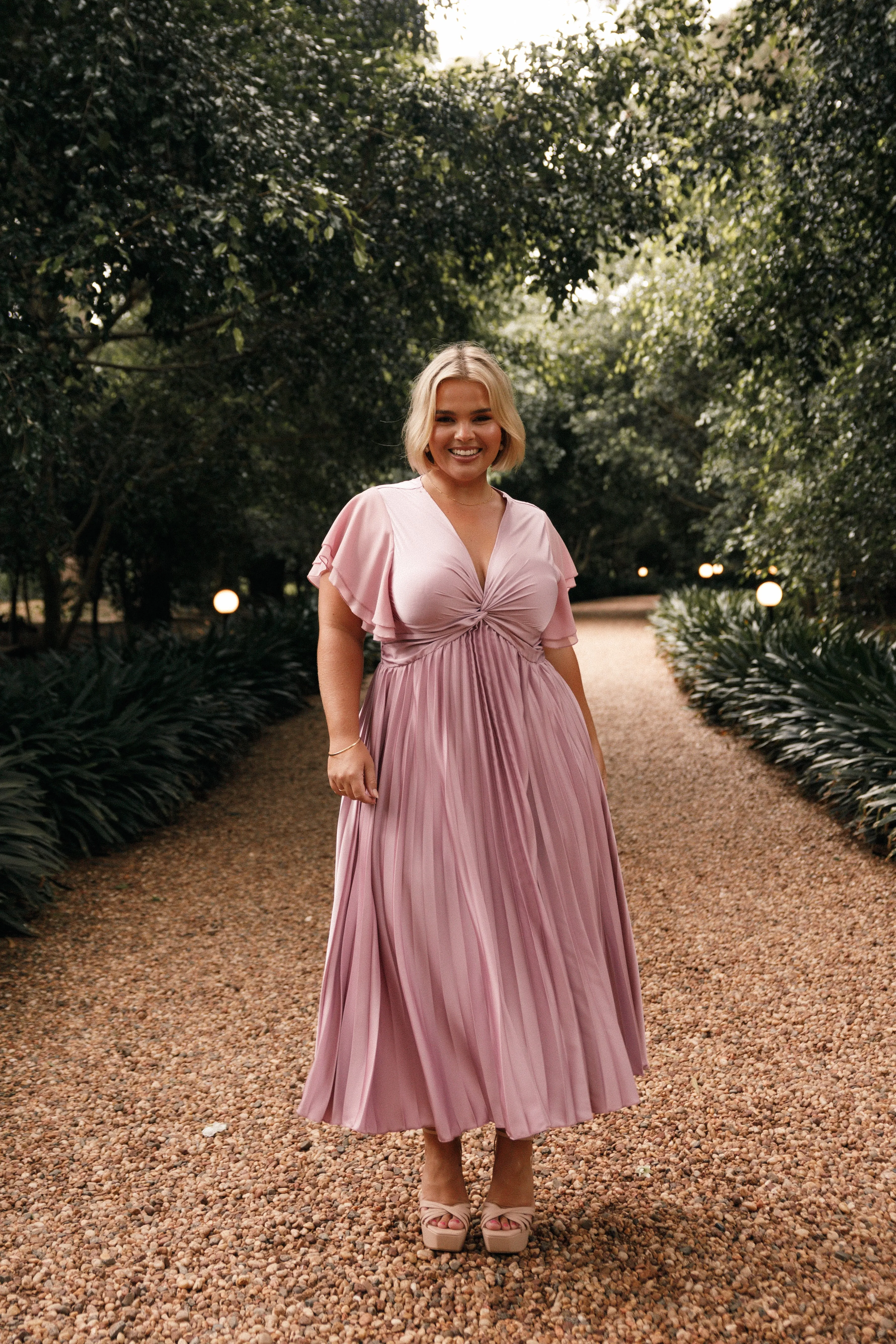 Nova Flutter Sleeve Midi Dress - Dusty Rose sold by Petal & Pup product image thumbnail 4