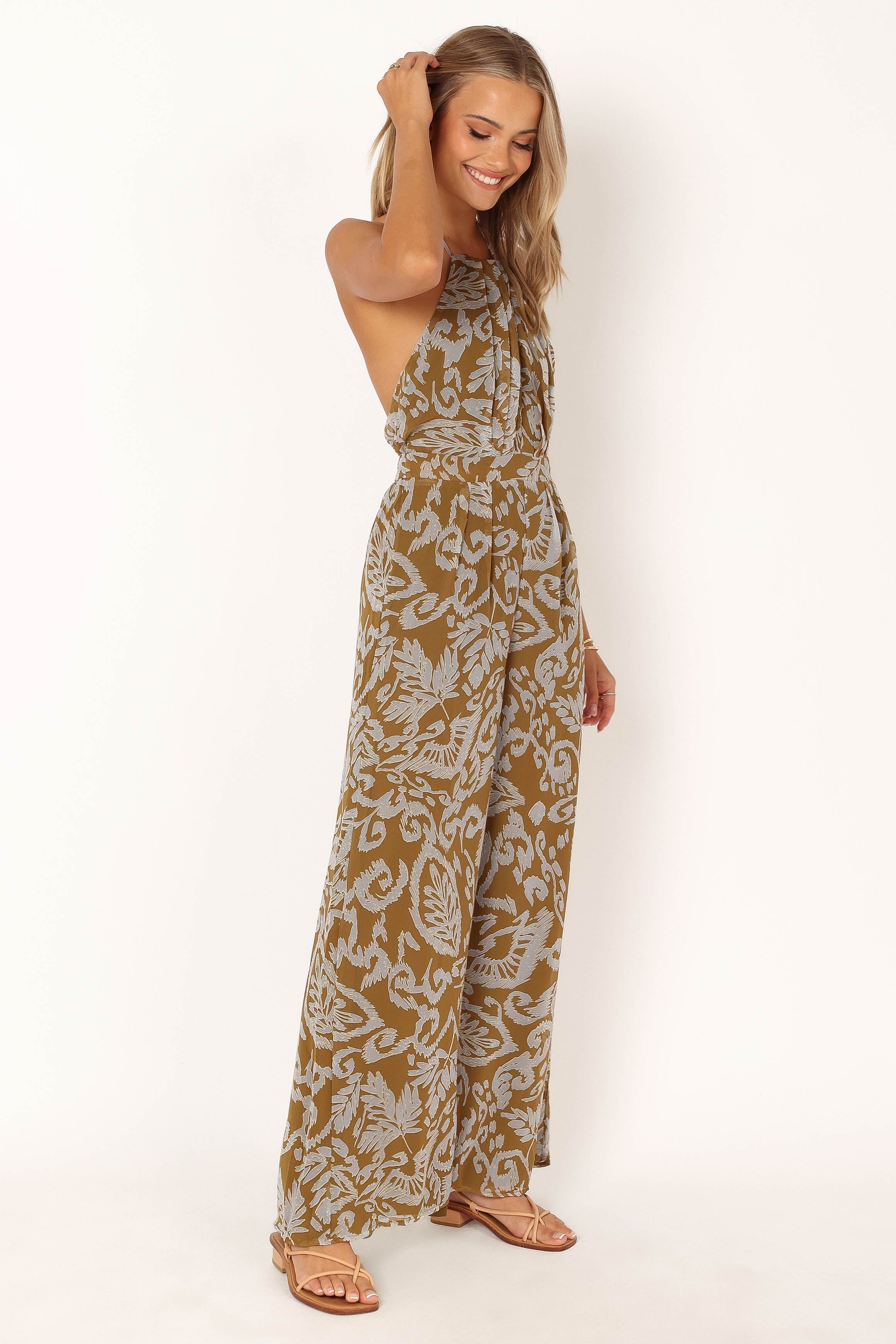 Morgan Halter Jumpsuit - Olive sold by Petal & Pup product image thumbnail 4