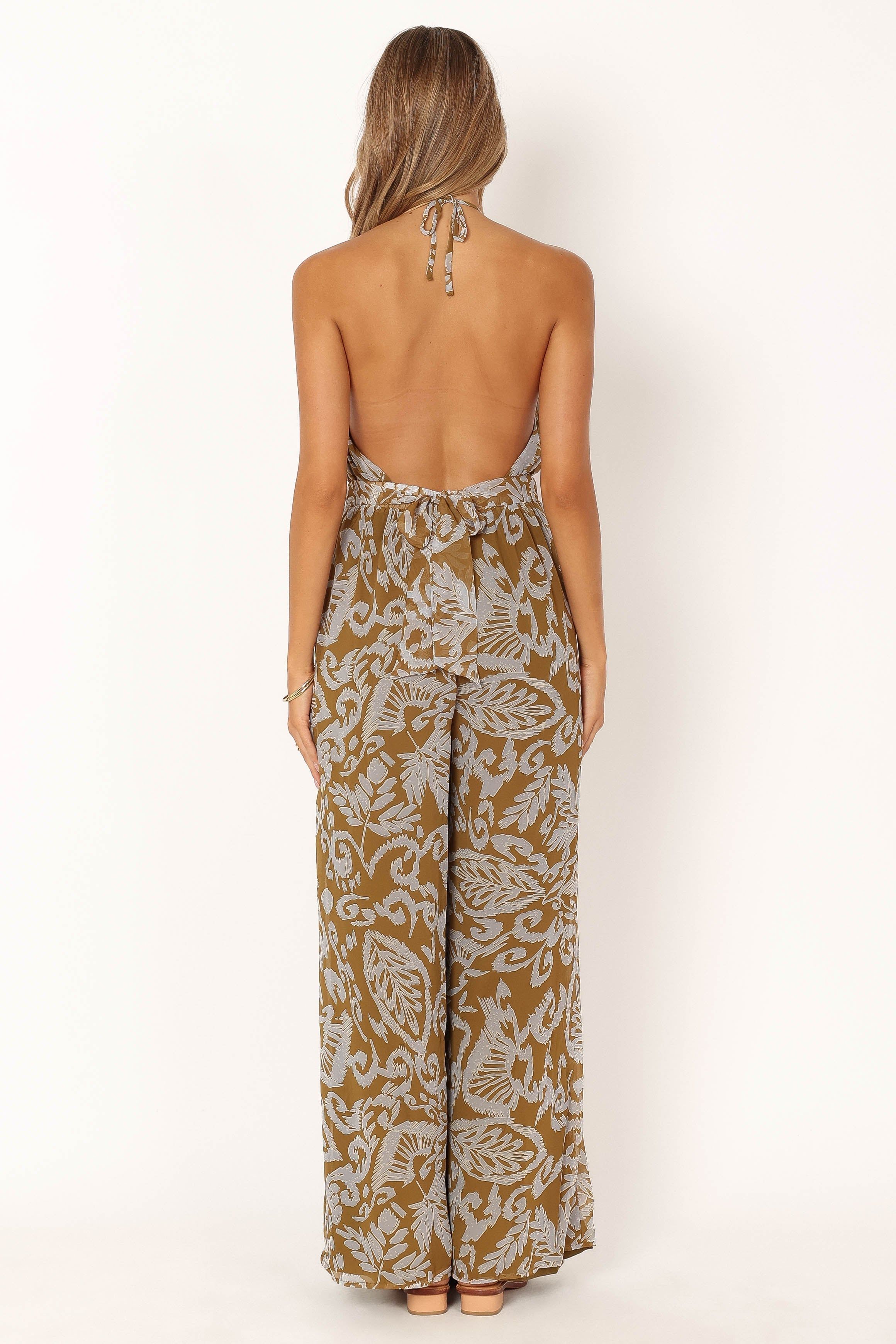 Morgan Halter Jumpsuit - Olive sold by Petal & Pup product image thumbnail 3