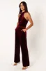 Liberty Velvet Jumpsuit - Burgundy sold by Petal & Pup