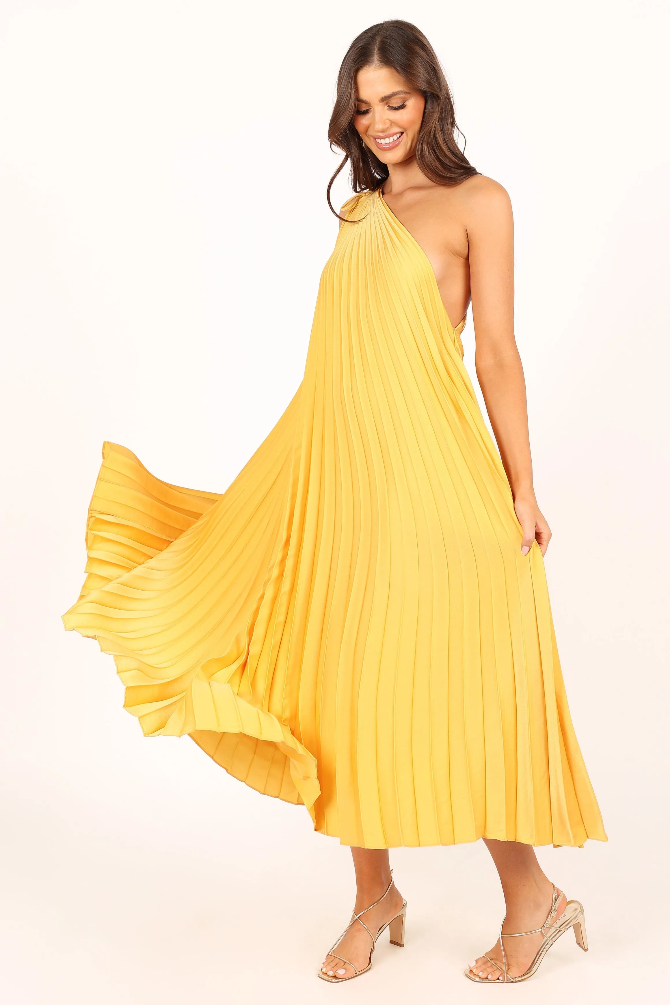 Cali One Shoulder Midi Dress - Saffron sold by Petal & Pup product image thumbnail 3