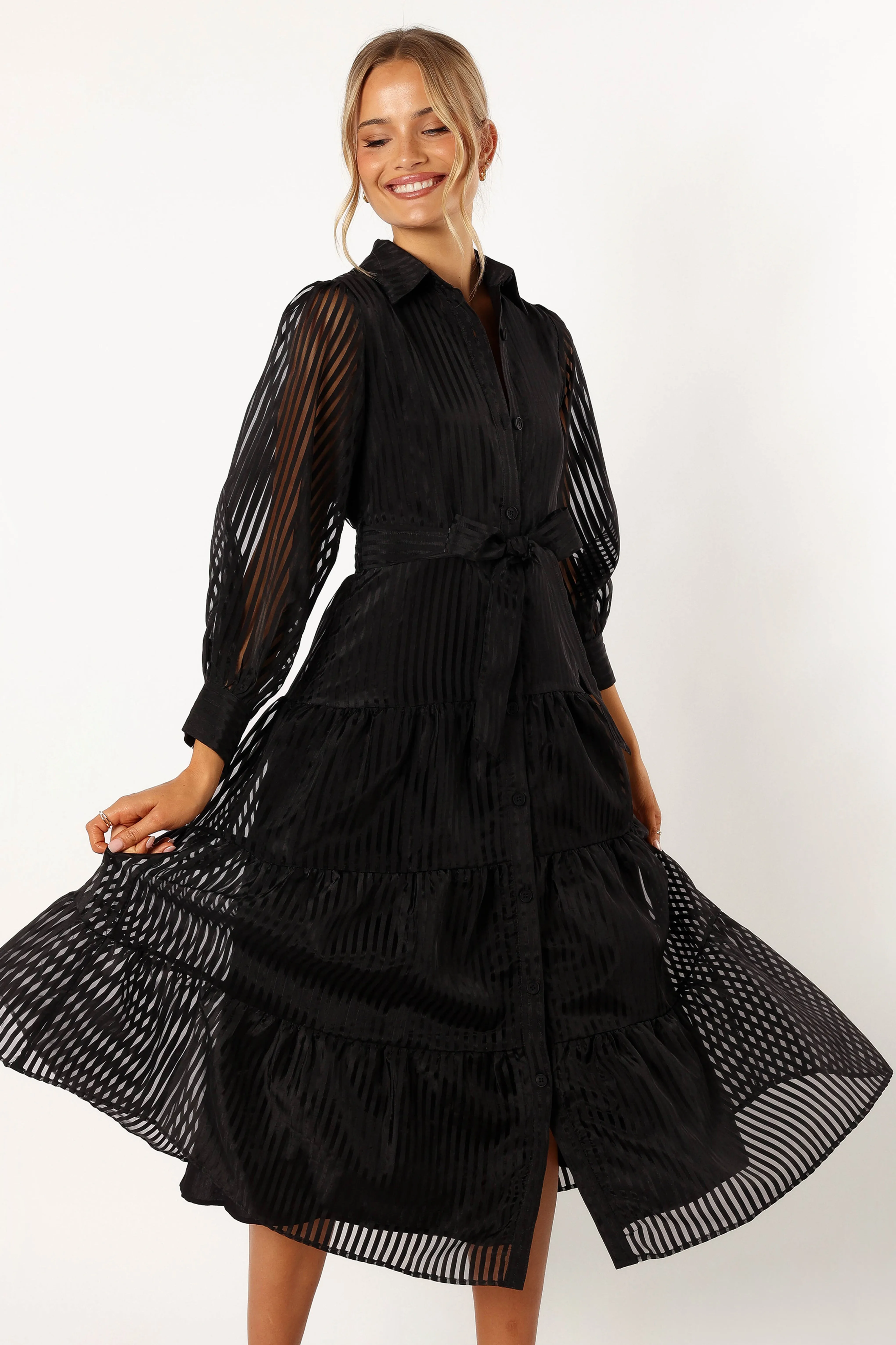 Neve Long Sleeve Maxi Dress - Black sold by Petal & Pup