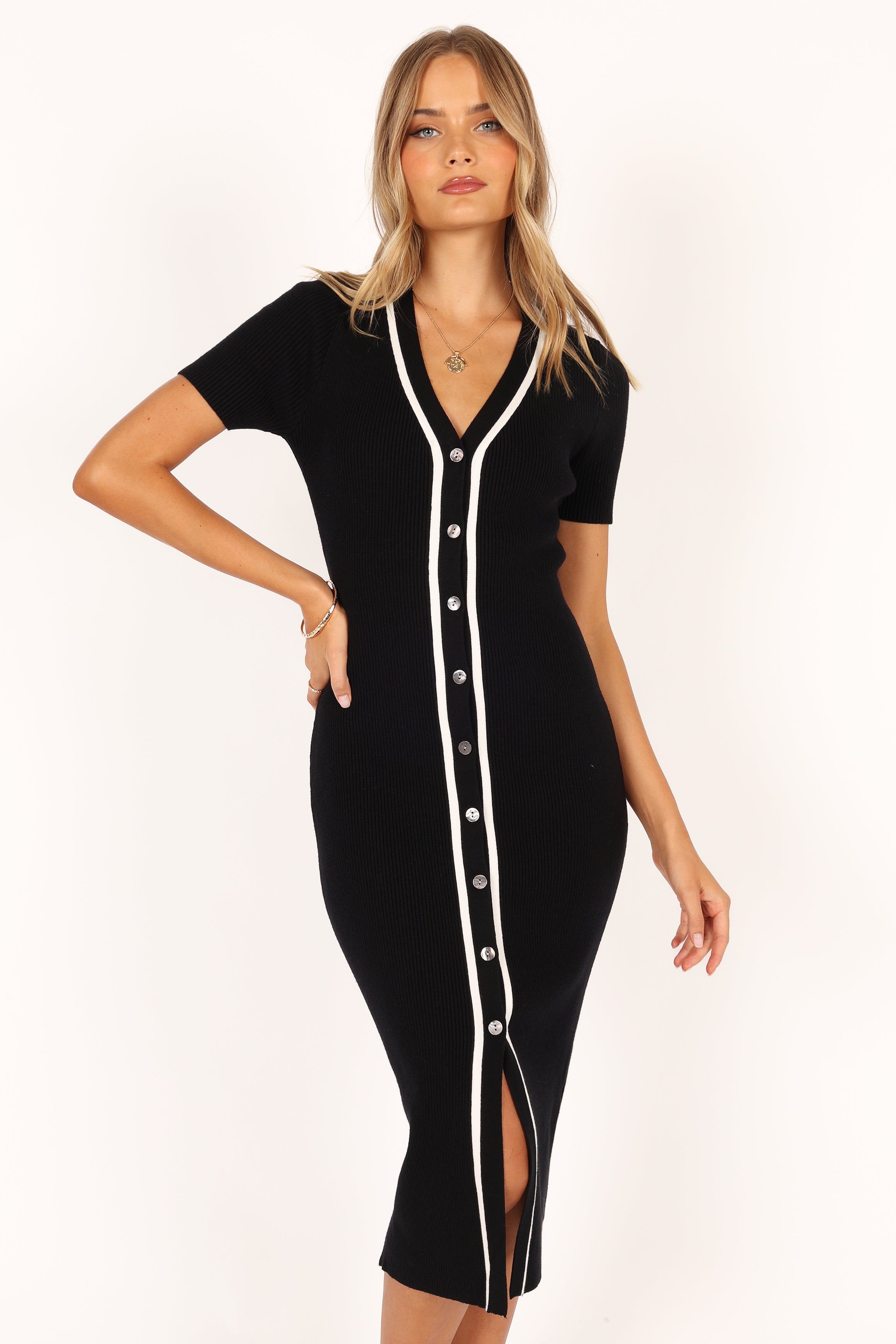 Maxima Midi Dress - Black sold by Petal & Pup