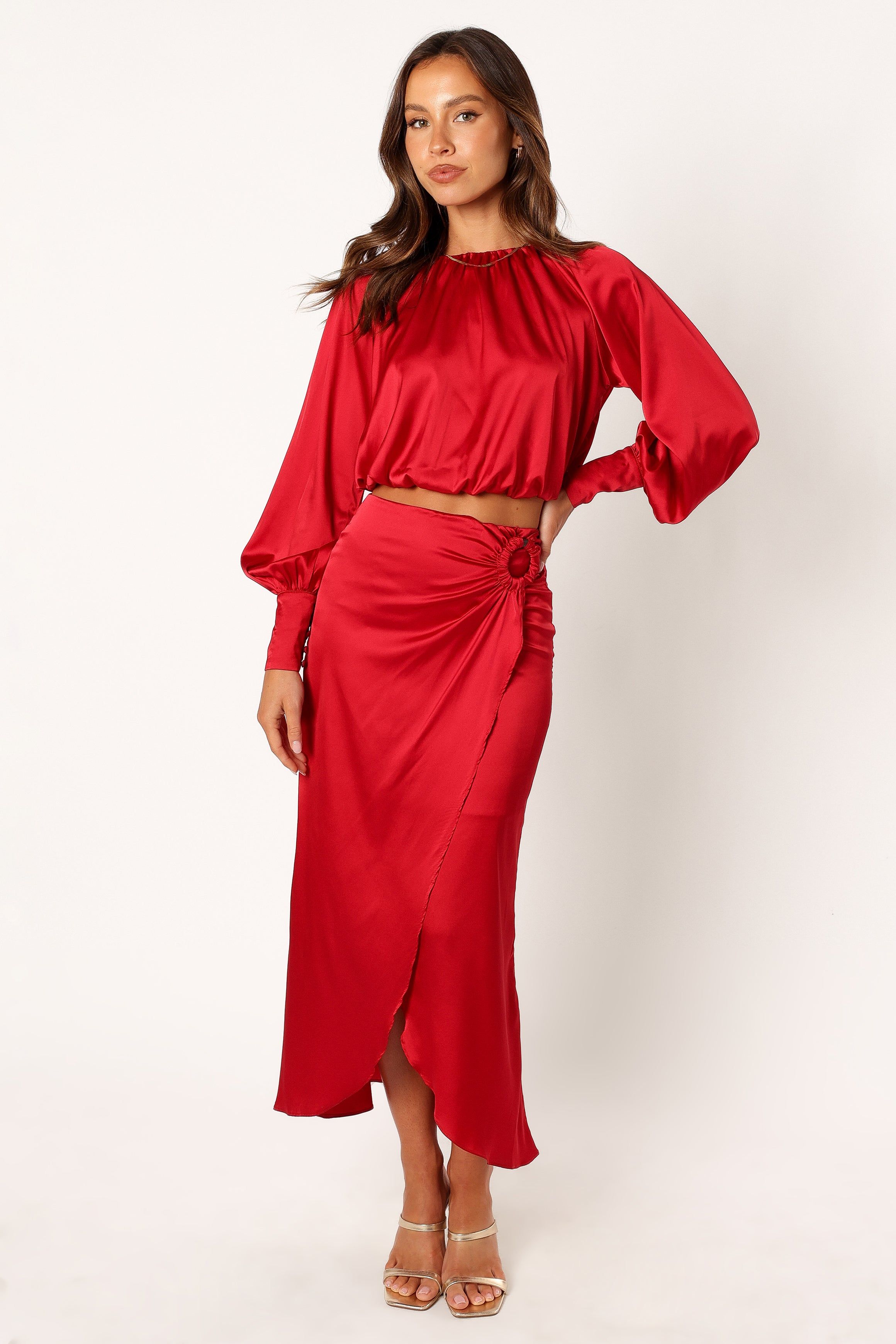 Natasha Two Piece Set - Burgundy sold by Petal & Pup