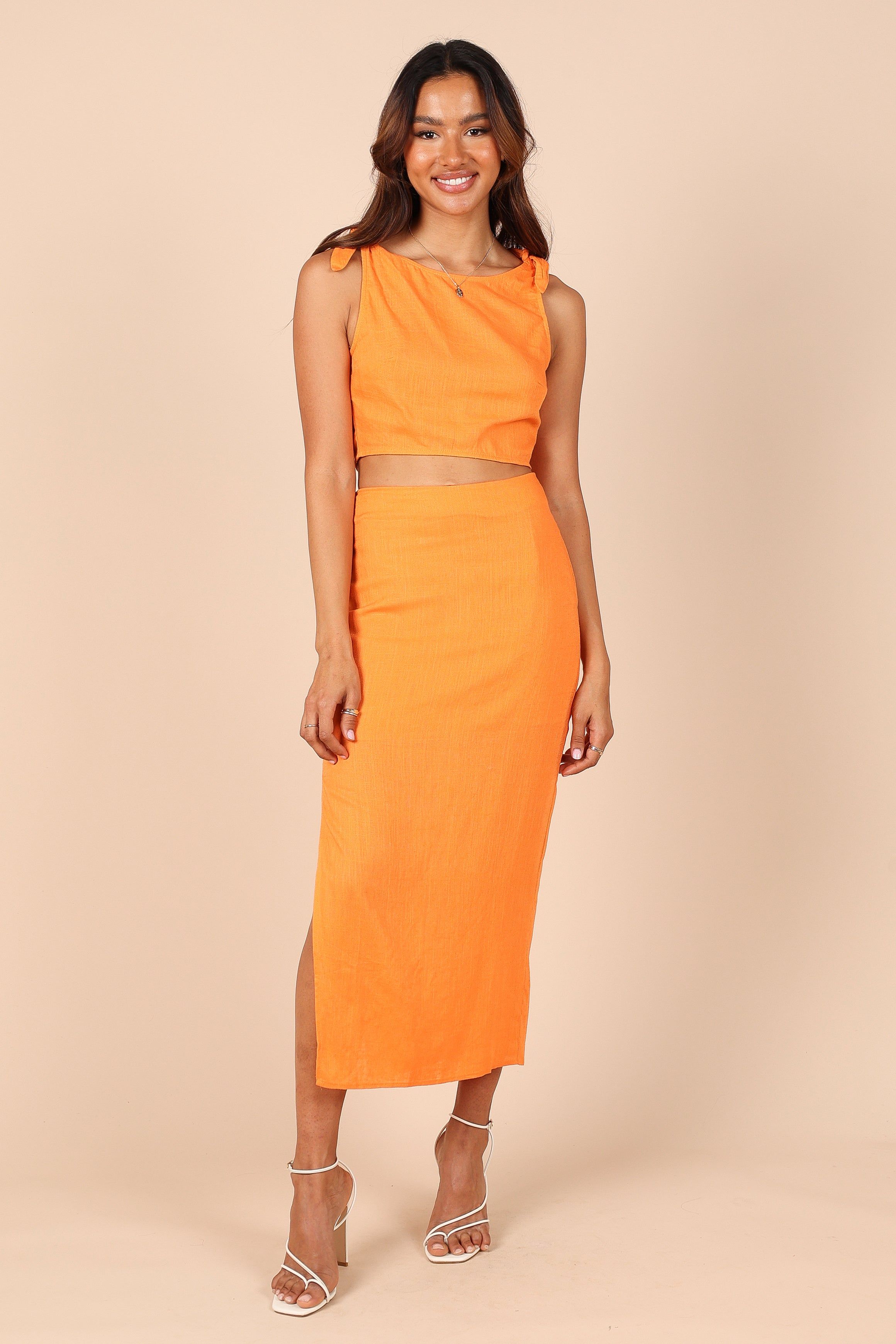 Danika Midi Skirt - Orange sold by Petal & Pup