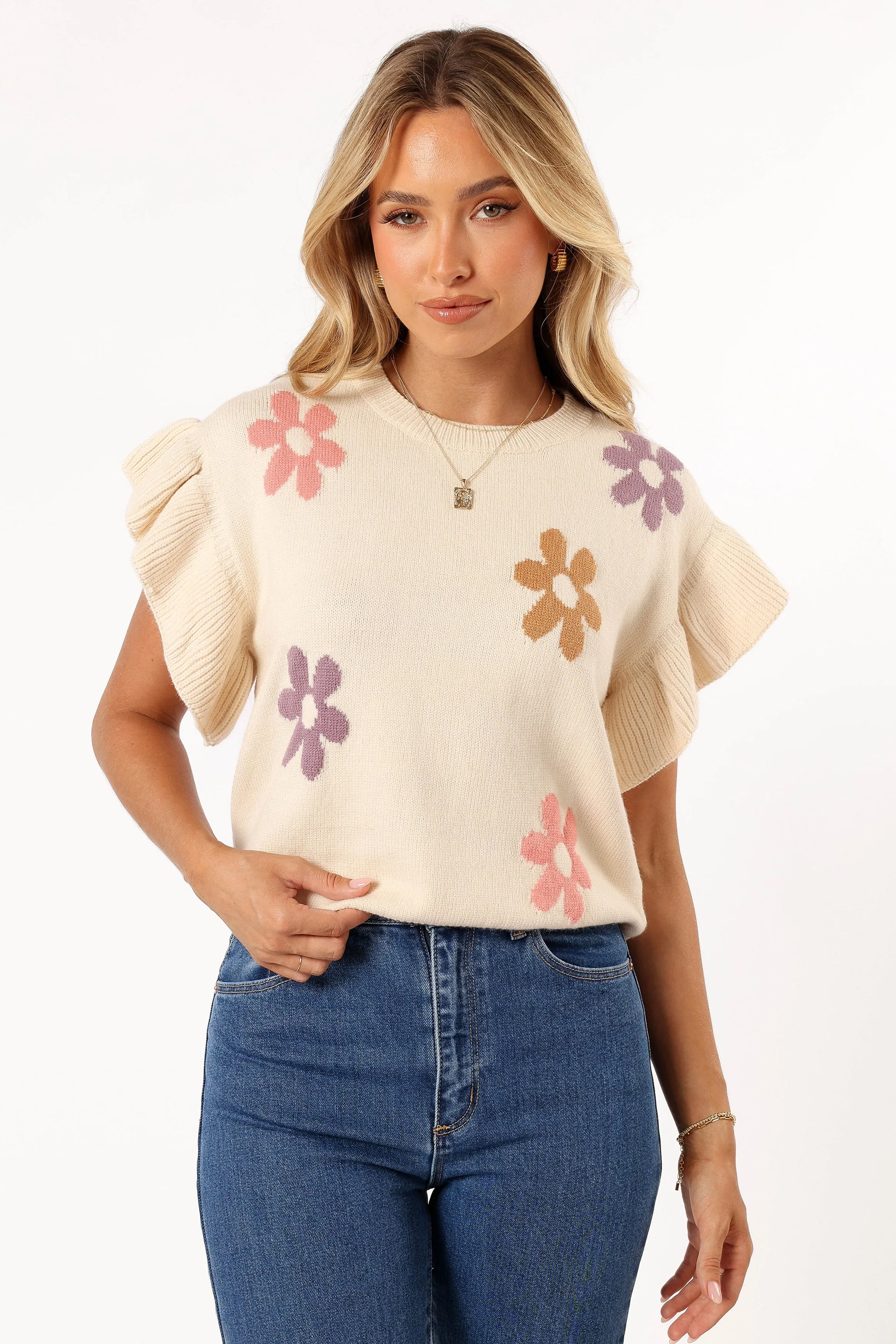 Kinsley Floral Top - Cream Multi sold by Petal & Pup