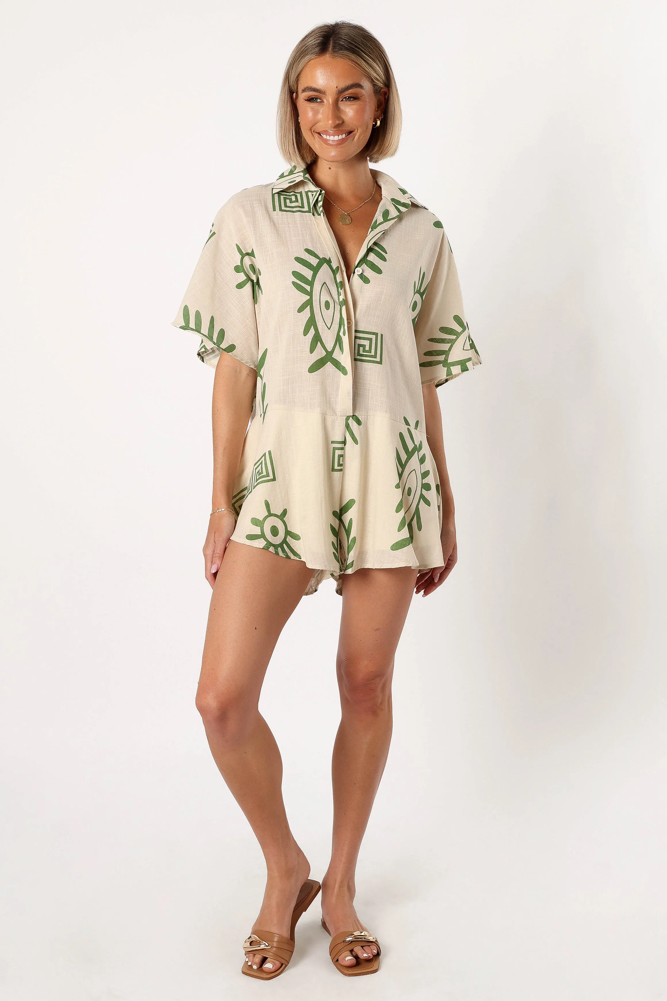 Sebastian Romper - Green Print sold by Petal & Pup product image thumbnail 3
