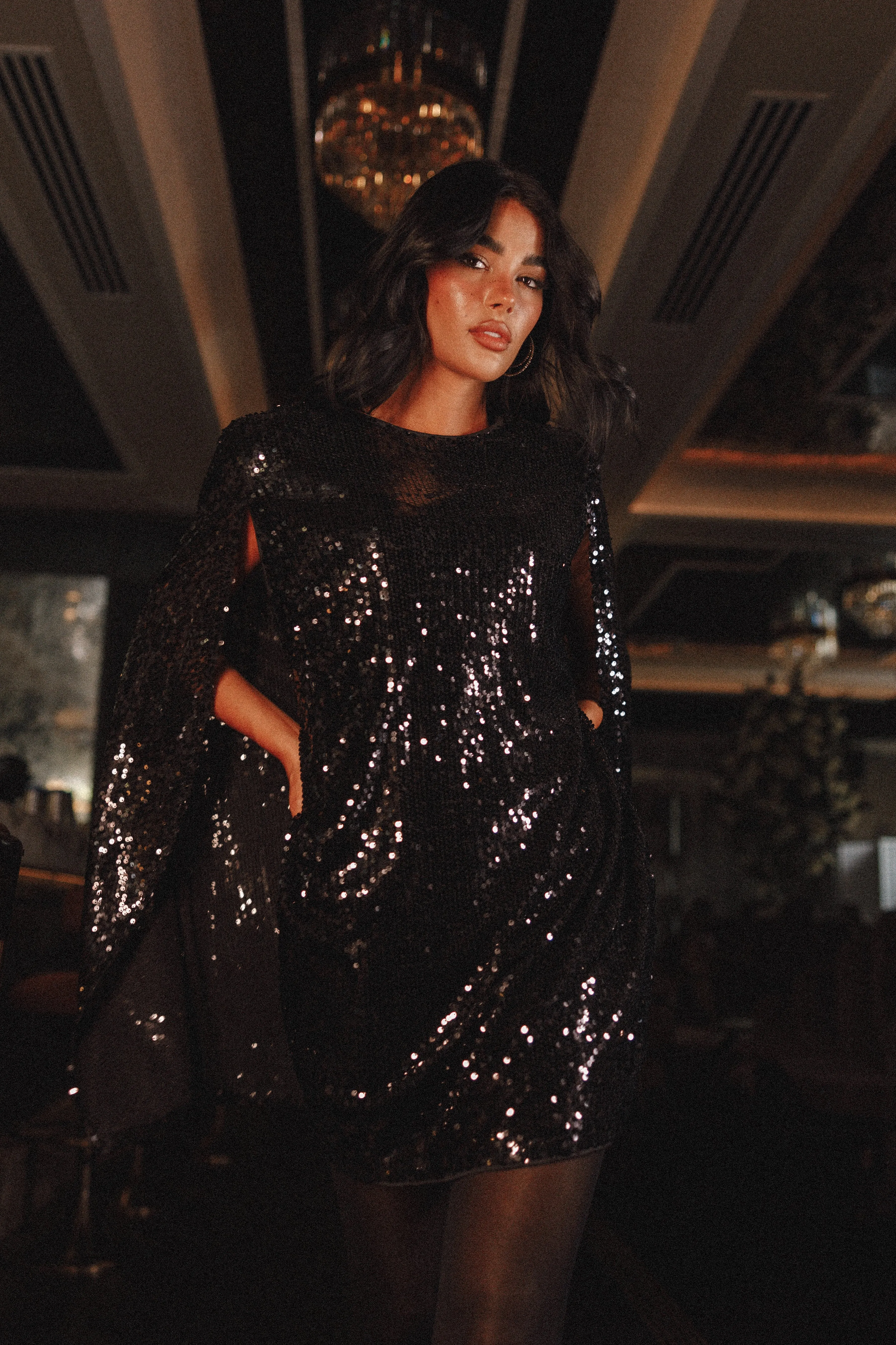 Jemima Mini Dress - Black Sequin sold by Petal & Pup product image thumbnail 2