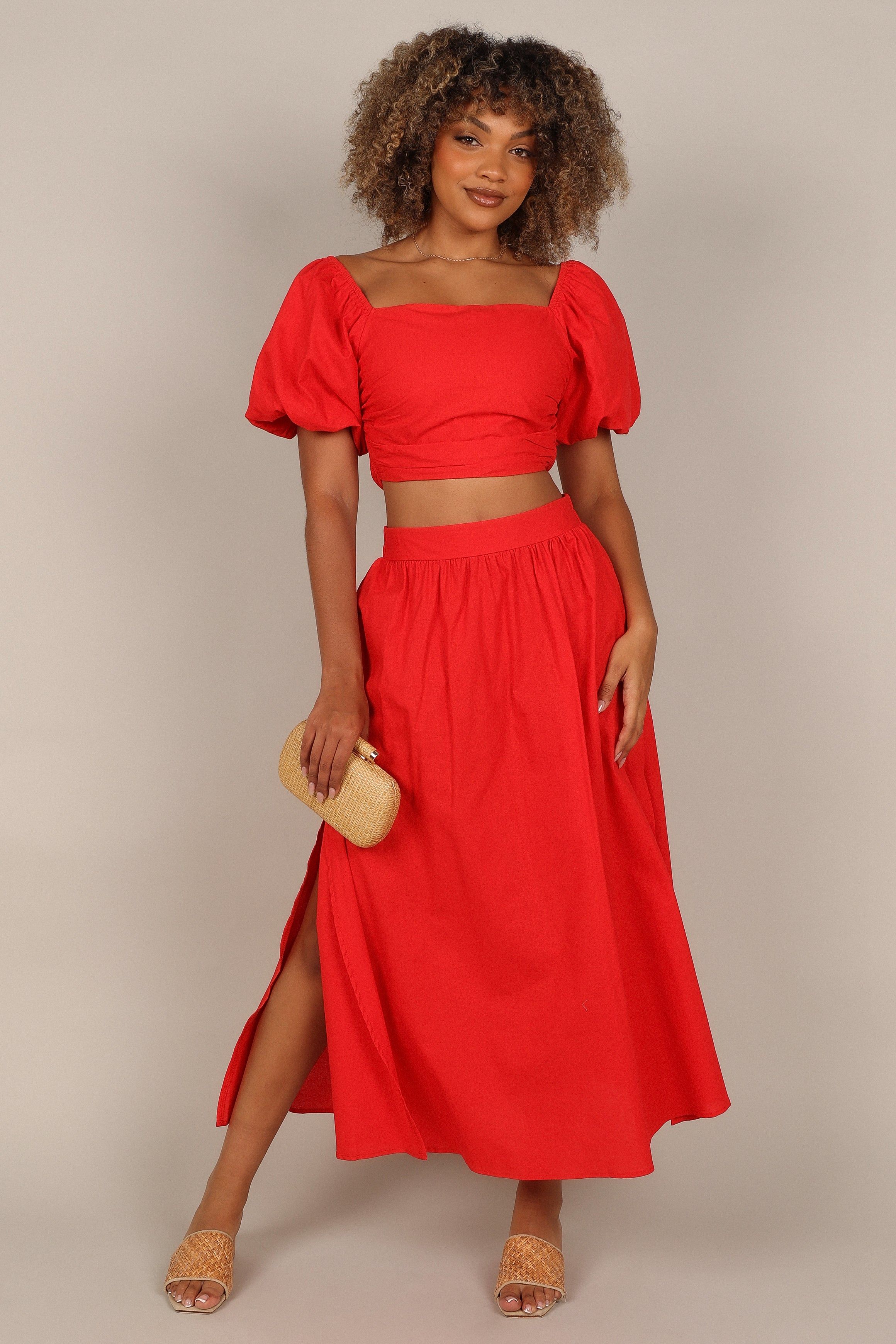 Heidi High Waisted Maxi Skirt - Red sold by Petal & Pup product image thumbnail 3