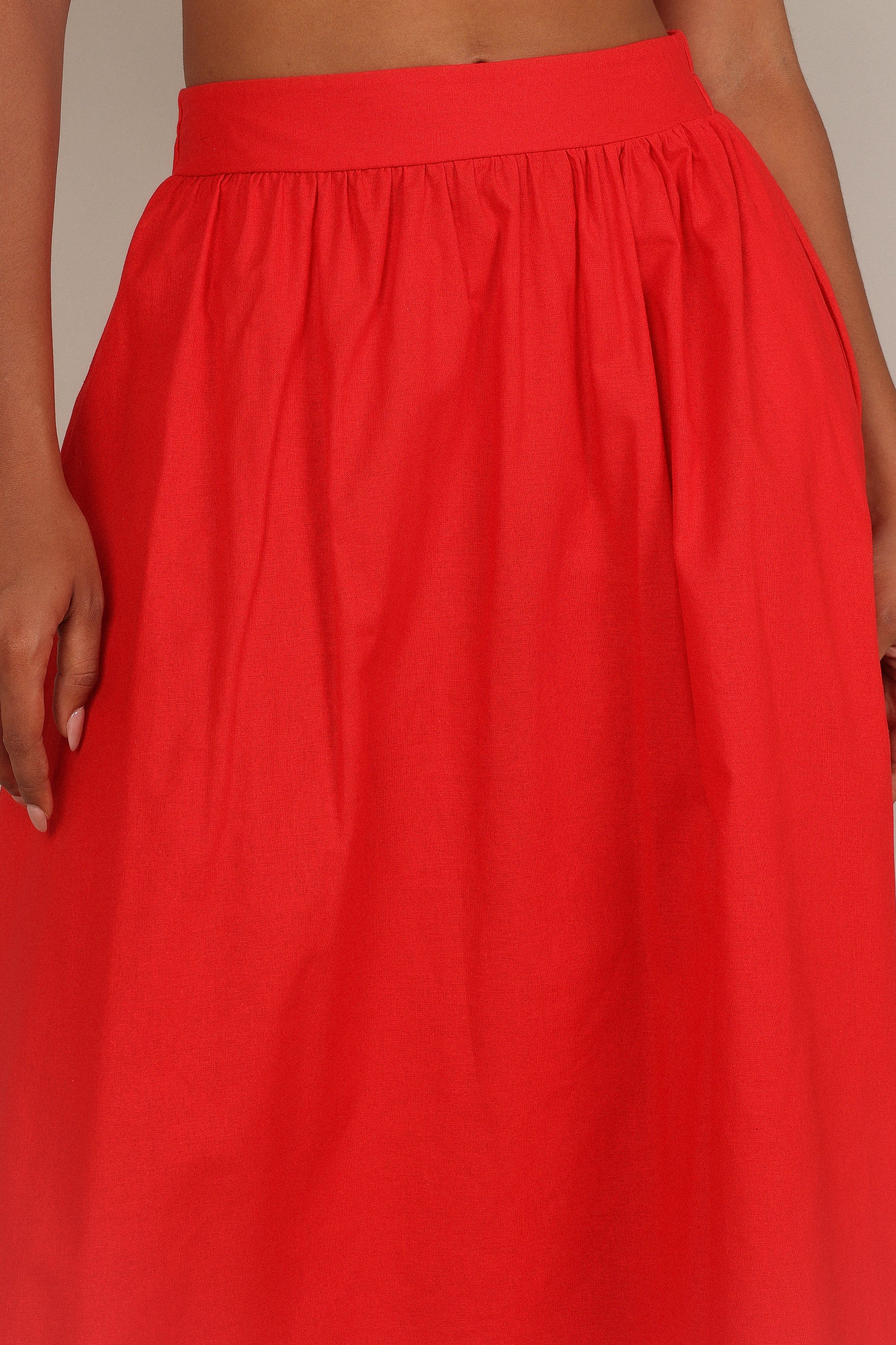 Heidi High Waisted Maxi Skirt - Red sold by Petal & Pup product image thumbnail 5