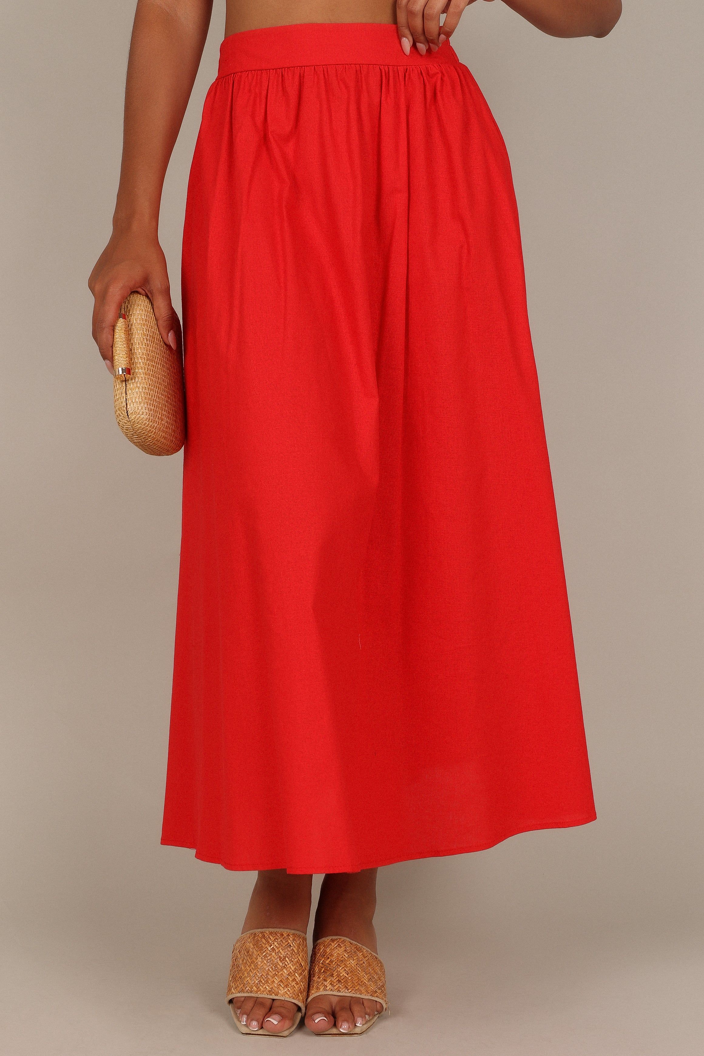 Heidi High Waisted Maxi Skirt - Red sold by Petal & Pup product image thumbnail 4