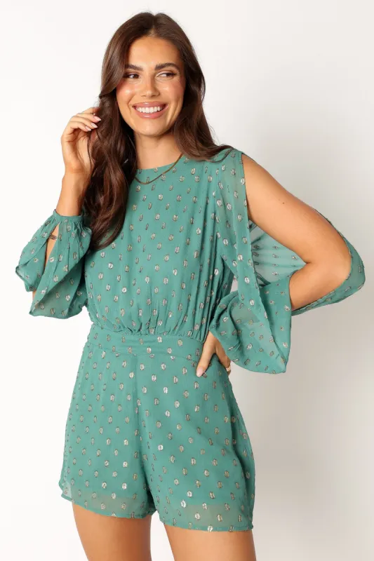 Karma Romper - Teal sold by Petal & Pup