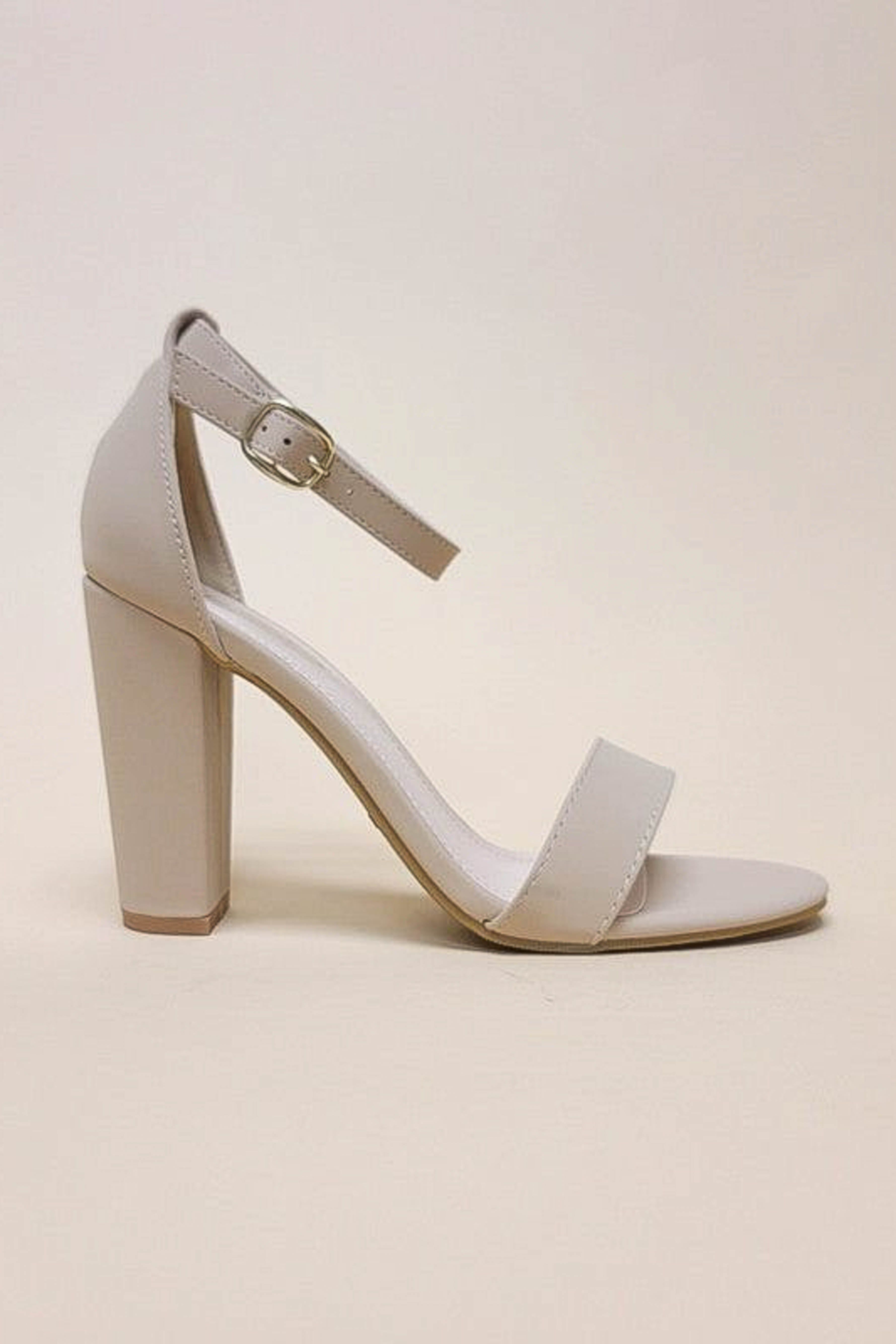 Ankle Strap Block Heels - Nude sold by Petal & Pup product image thumbnail 2