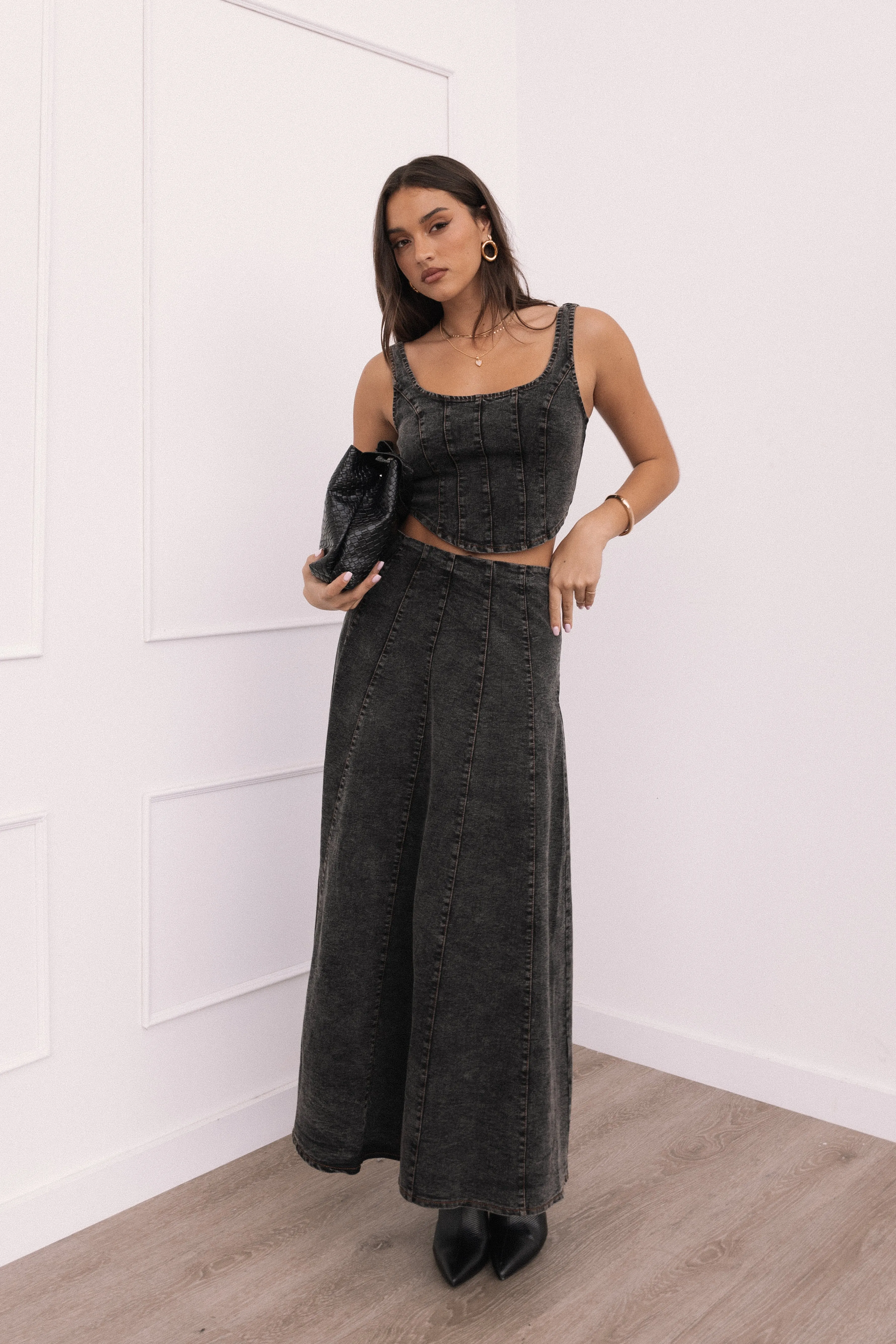 Mara Corset Top - Black sold by Petal & Pup
