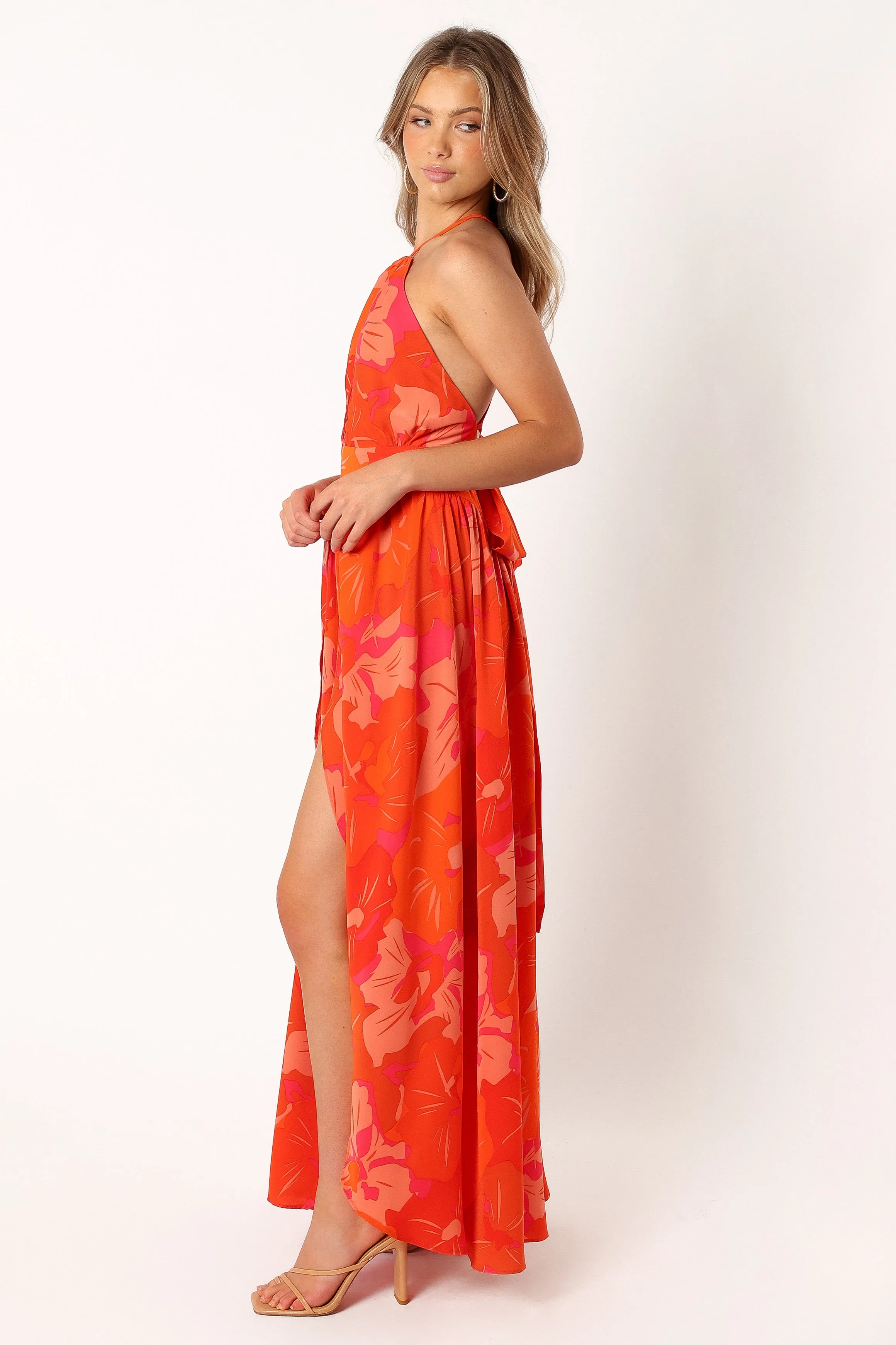 Cristee Halterneck Maxi Dress - Orange sold by Petal & Pup product image thumbnail 2