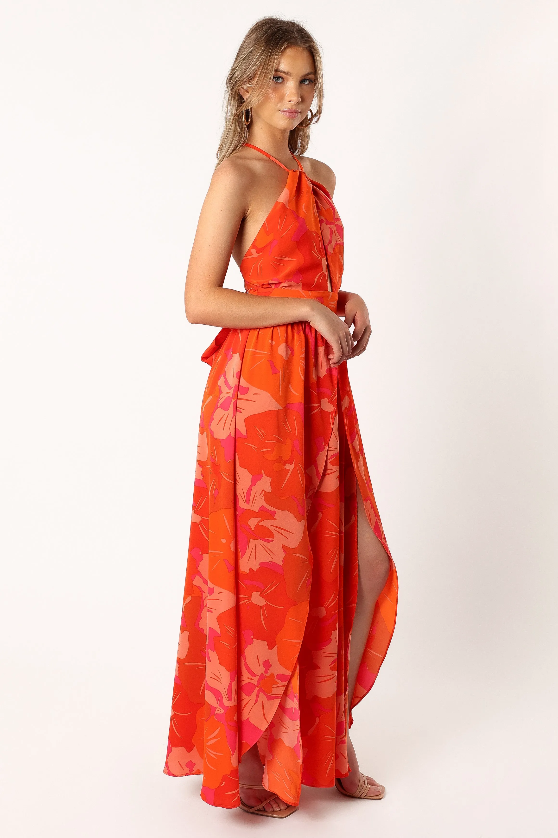 Cristee Halterneck Maxi Dress - Orange sold by Petal & Pup product image thumbnail 4