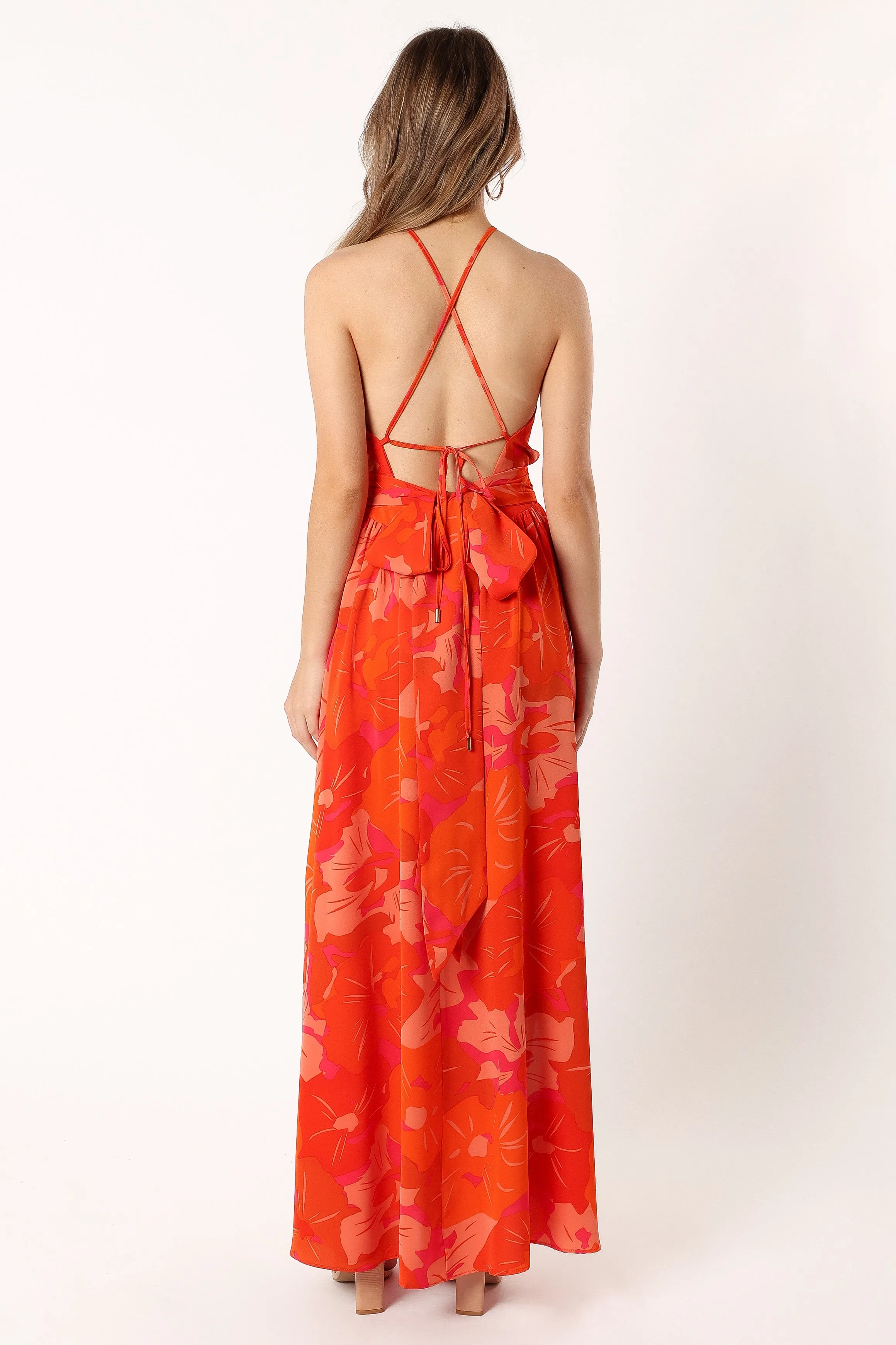 Cristee Halterneck Maxi Dress - Orange sold by Petal & Pup product image thumbnail 3