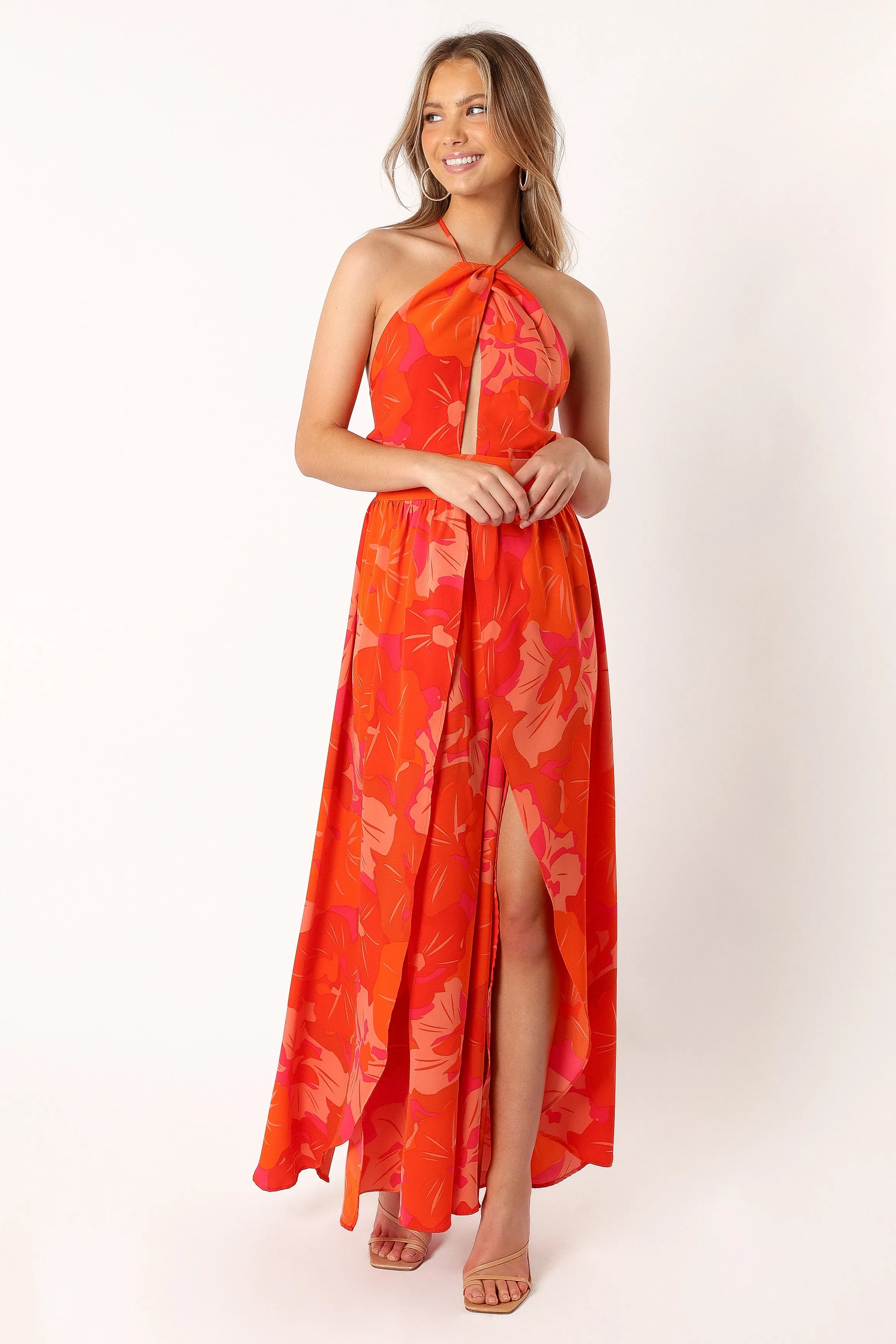 Cristee Halterneck Maxi Dress - Orange sold by Petal & Pup