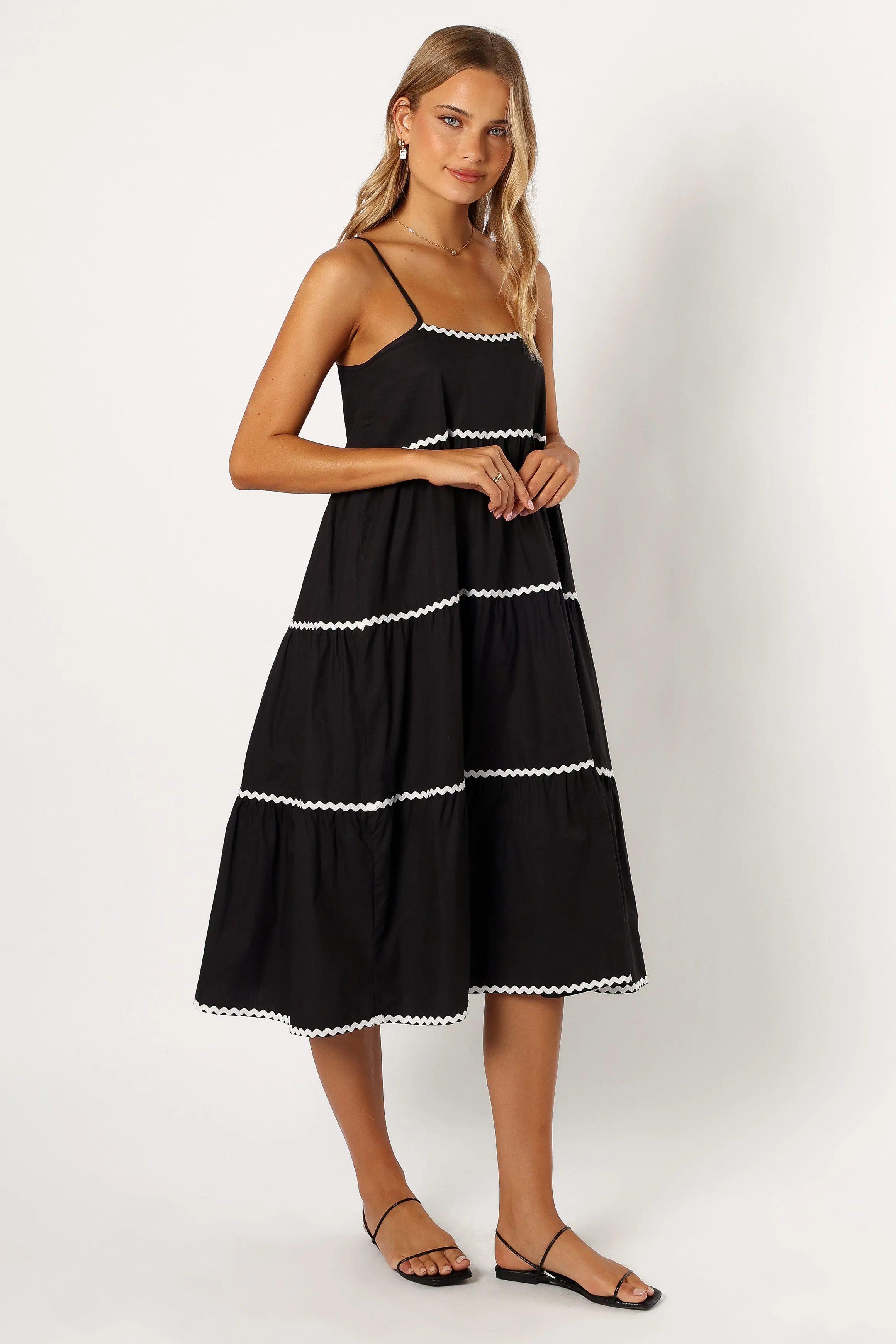 Loella Tiered Midi Dress - Black sold by Petal & Pup product image thumbnail 3