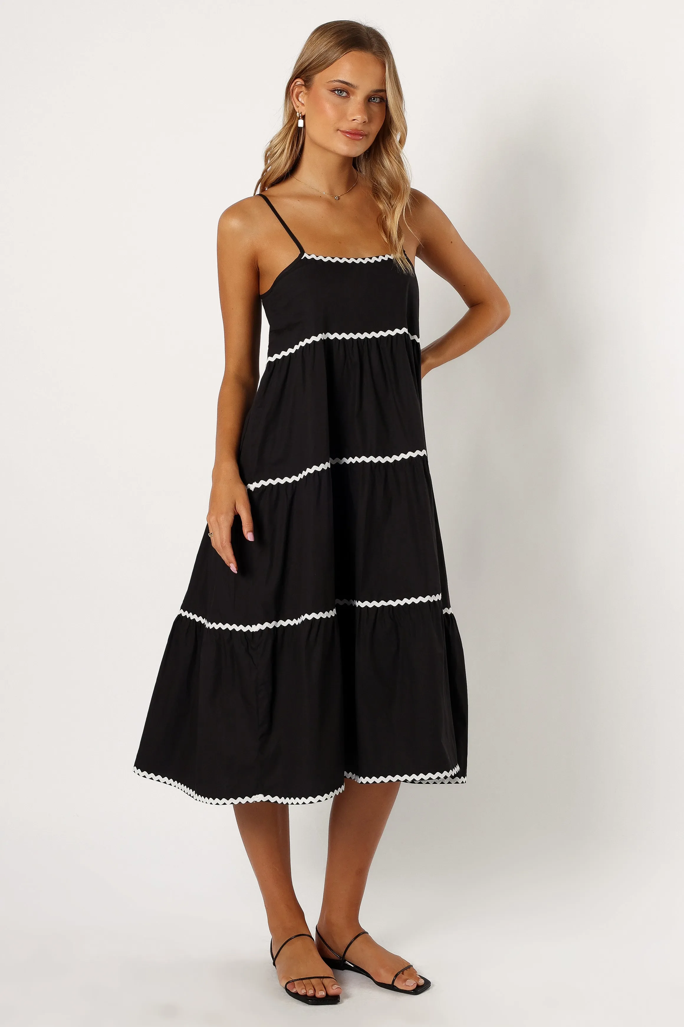 Loella Tiered Midi Dress - Black sold by Petal & Pup product image thumbnail 4