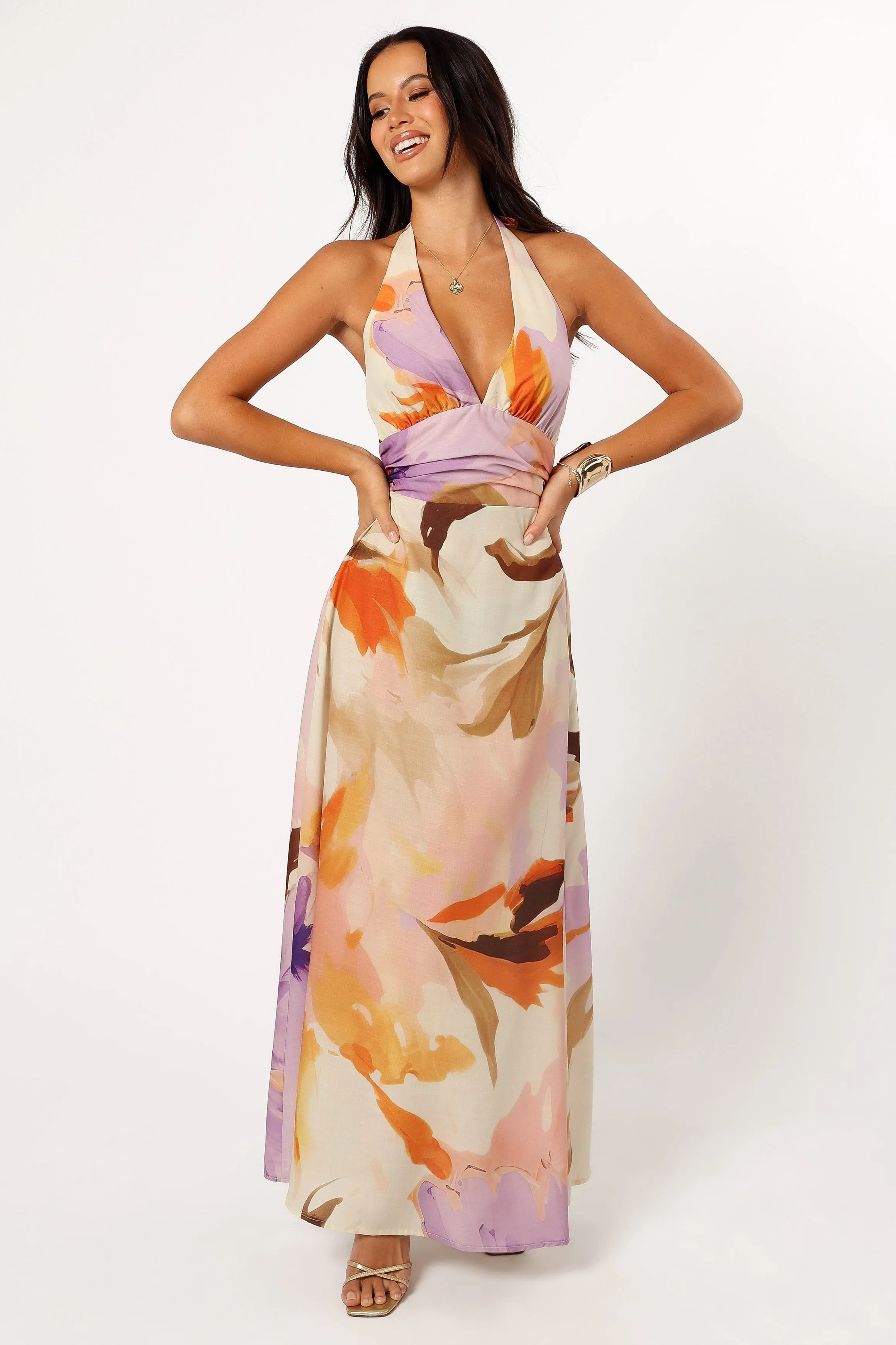 Marie Halterneck Maxi Dress - Multi sold by Petal & Pup product image thumbnail 3