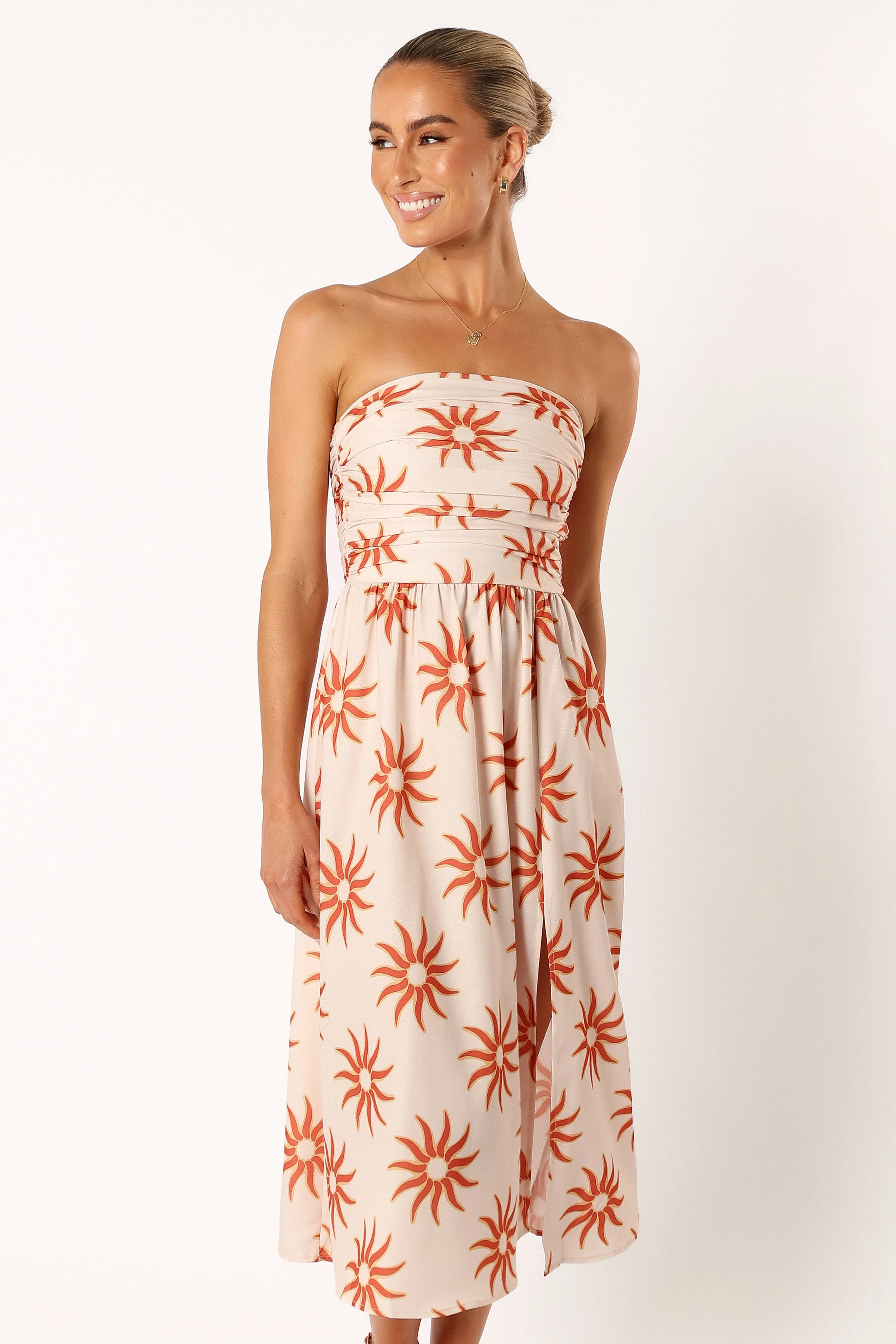 Ryder Strapless Midi Dress - Soleil sold by Petal & Pup