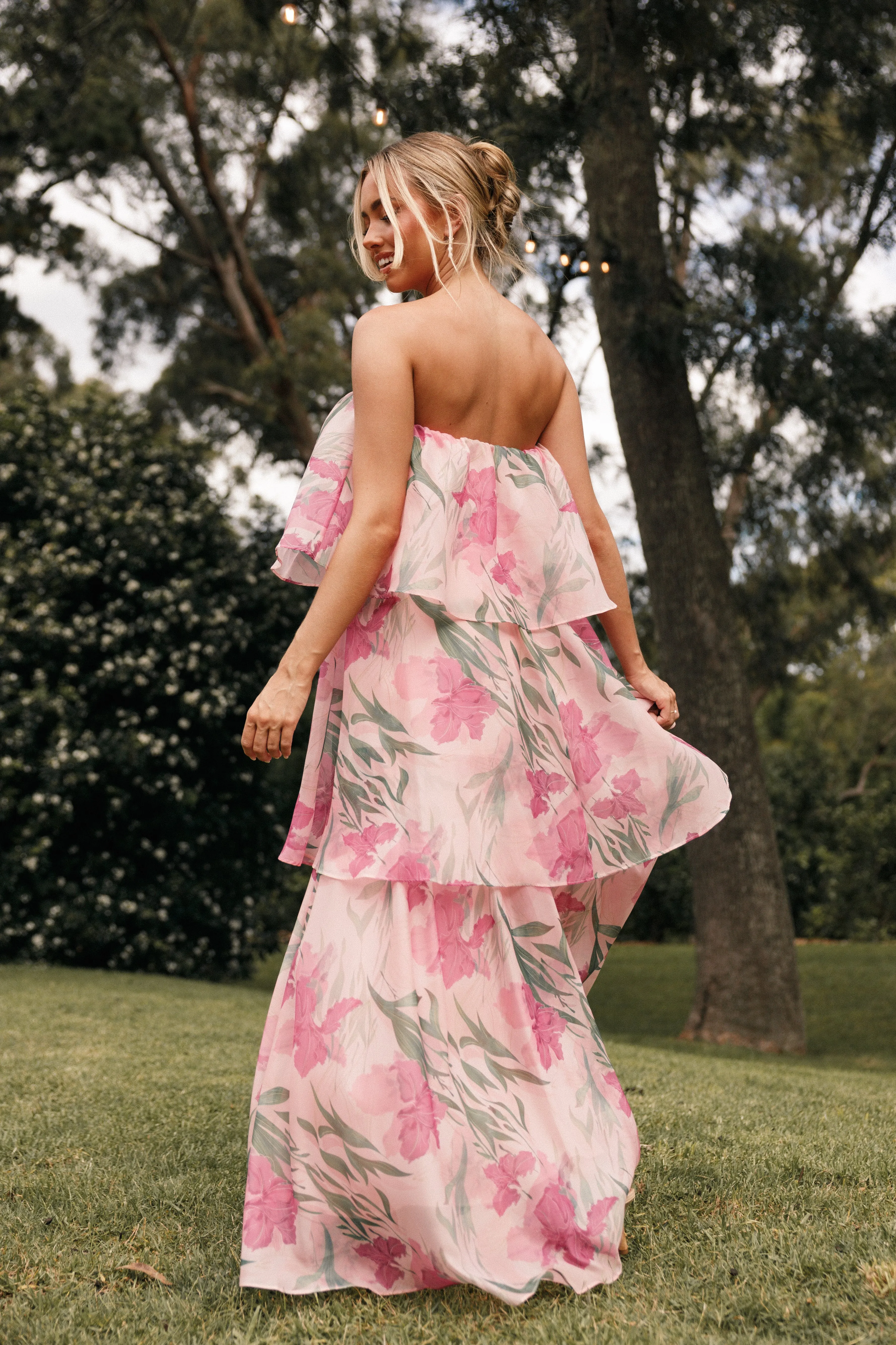 Bloom Strapless Maxi Dress - Pink Floral sold by Petal & Pup product image thumbnail 2
