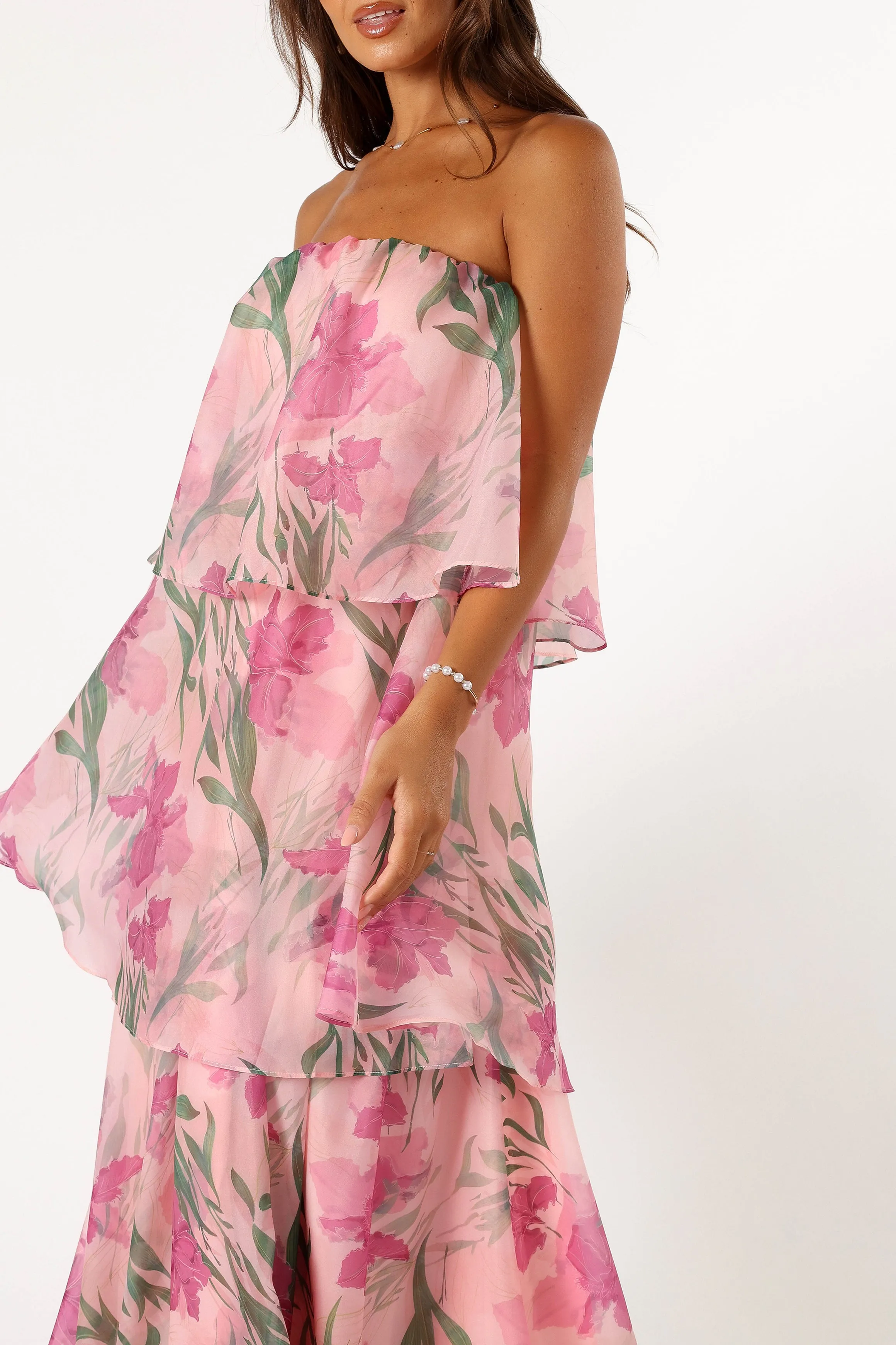 Bloom Strapless Maxi Dress - Pink Floral sold by Petal & Pup product image thumbnail 5