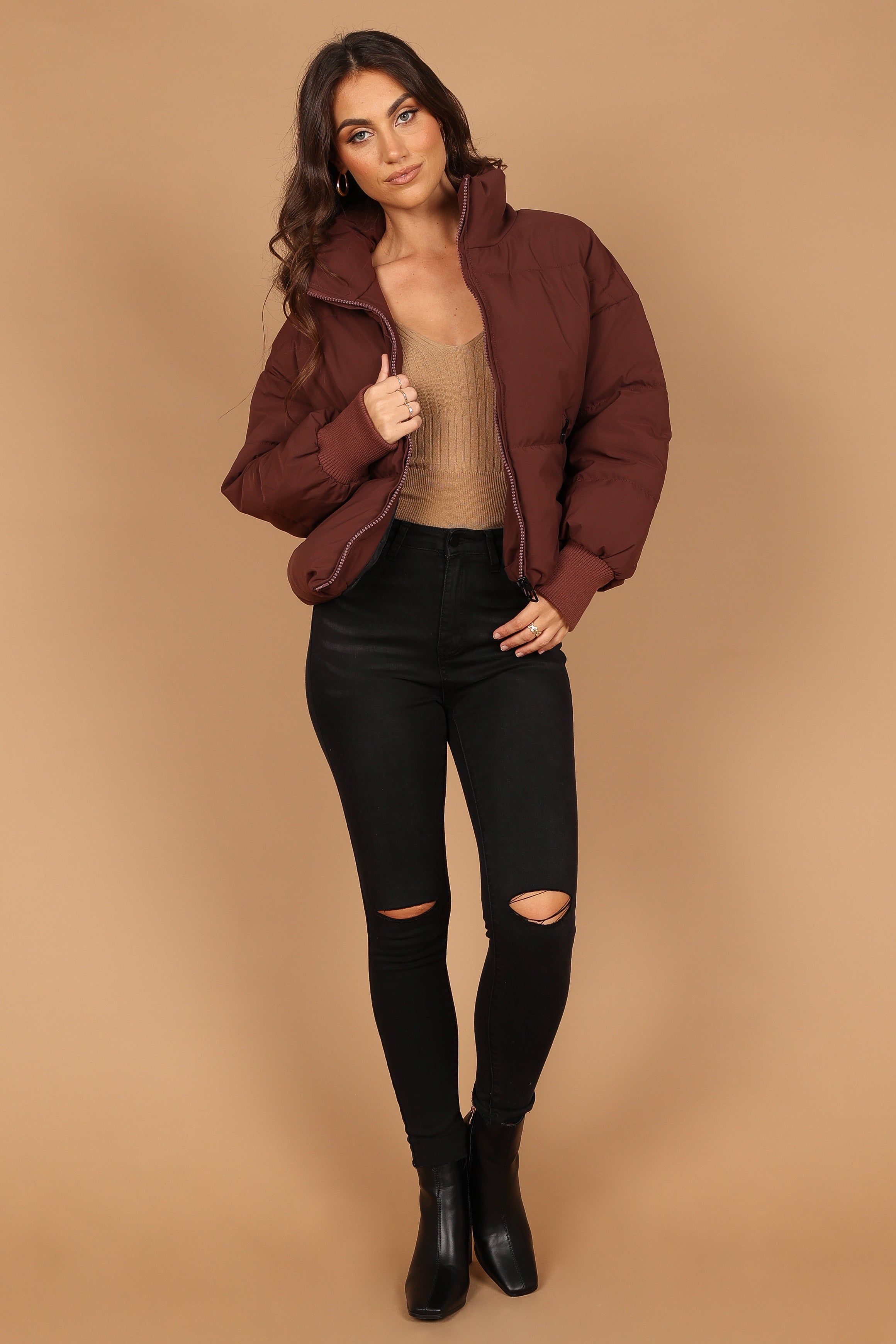 Edric Puffer Jacket - Chocolate Brown sold by Petal & Pup product image thumbnail 7