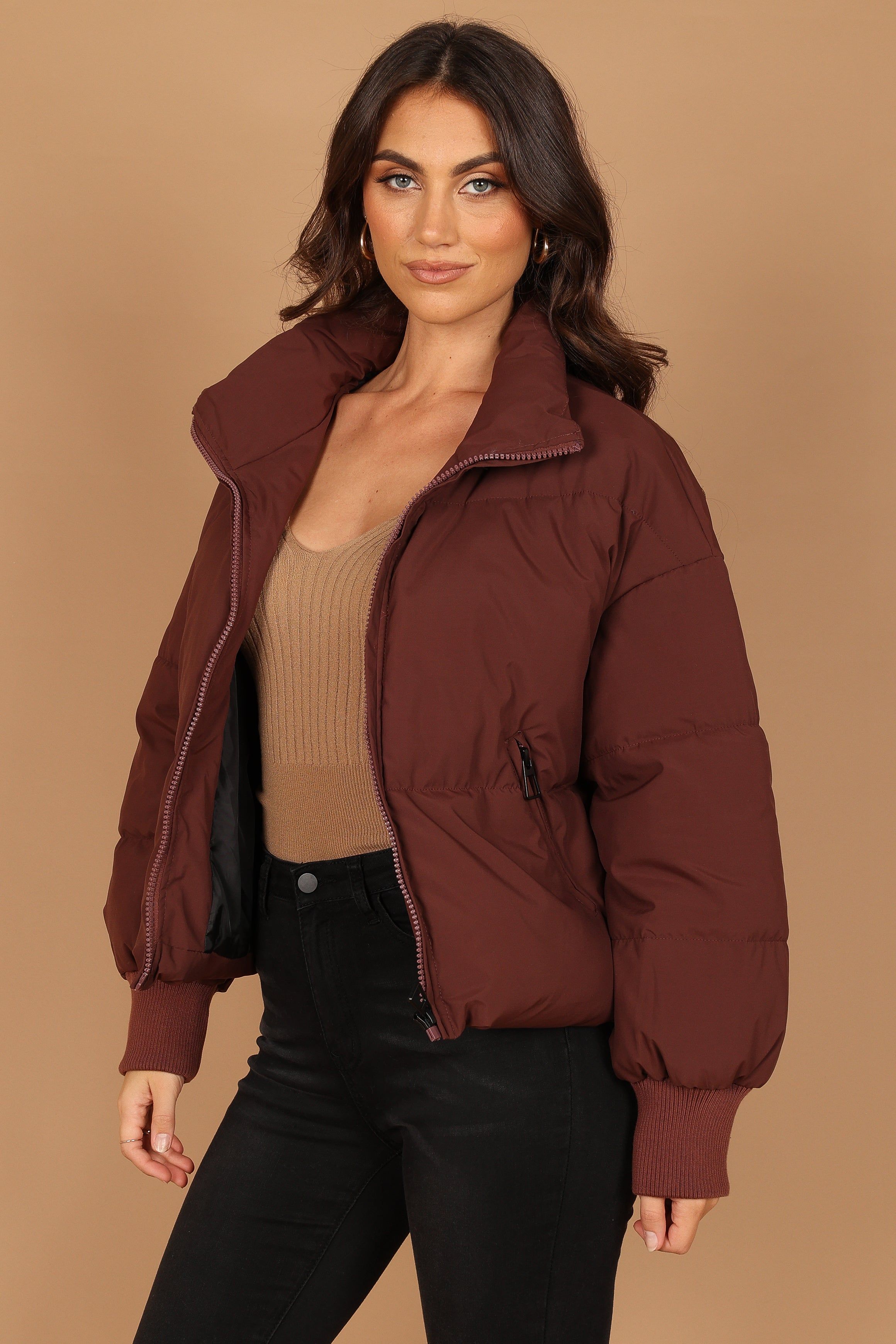 Edric Puffer Jacket - Chocolate Brown sold by Petal & Pup product image thumbnail 5