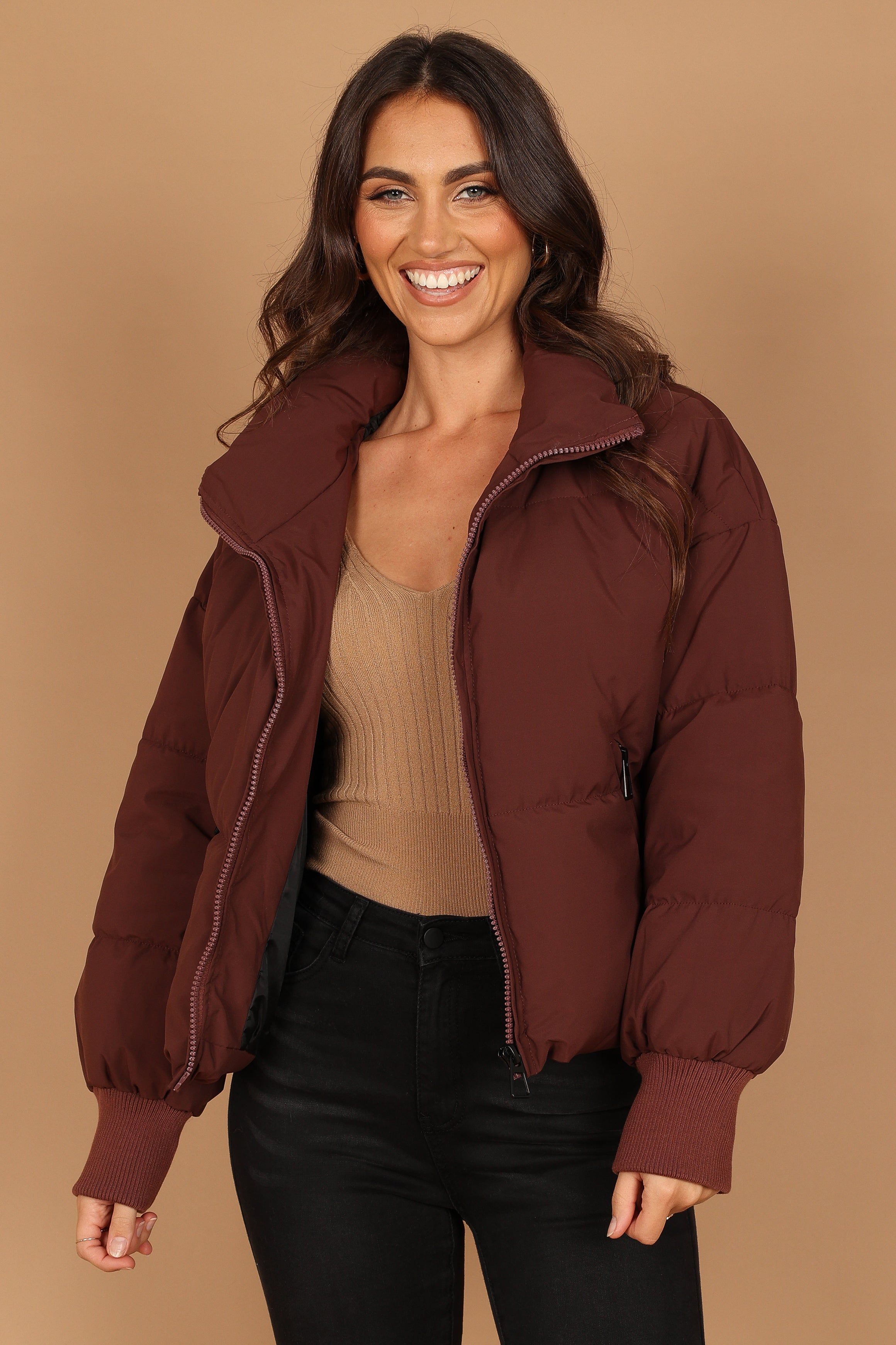 Edric Puffer Jacket - Chocolate Brown sold by Petal & Pup product image thumbnail 6