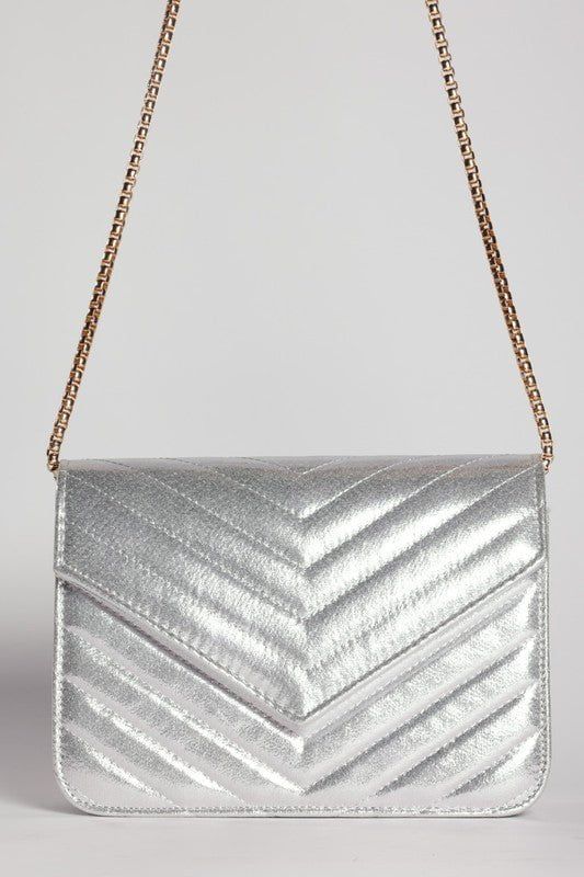 Metallic Crossbody Bag - Silver sold by Petal & Pup