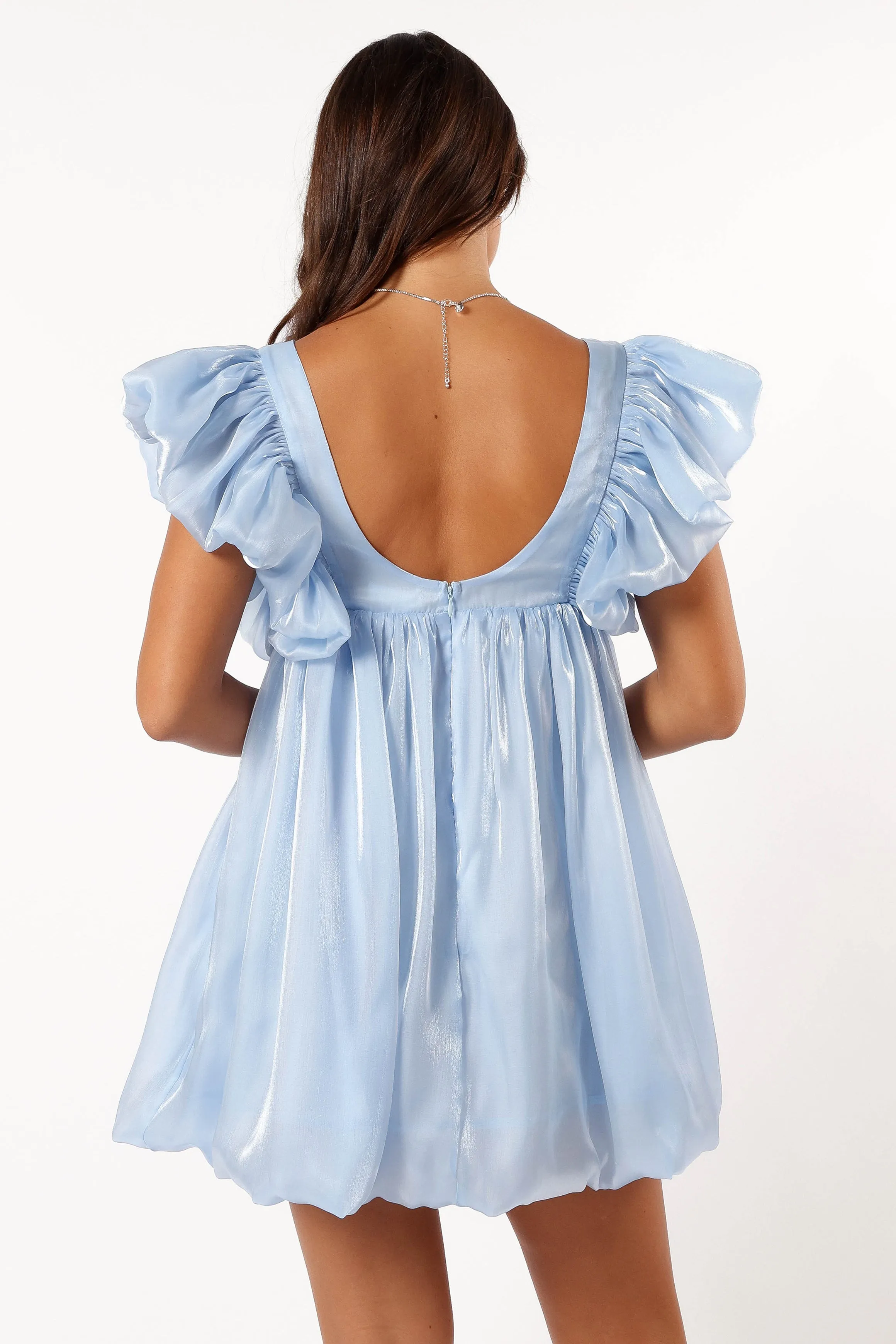 Dulip Frill Sleeve Mini Dress - Blue sold by Petal & Pup product image thumbnail 4