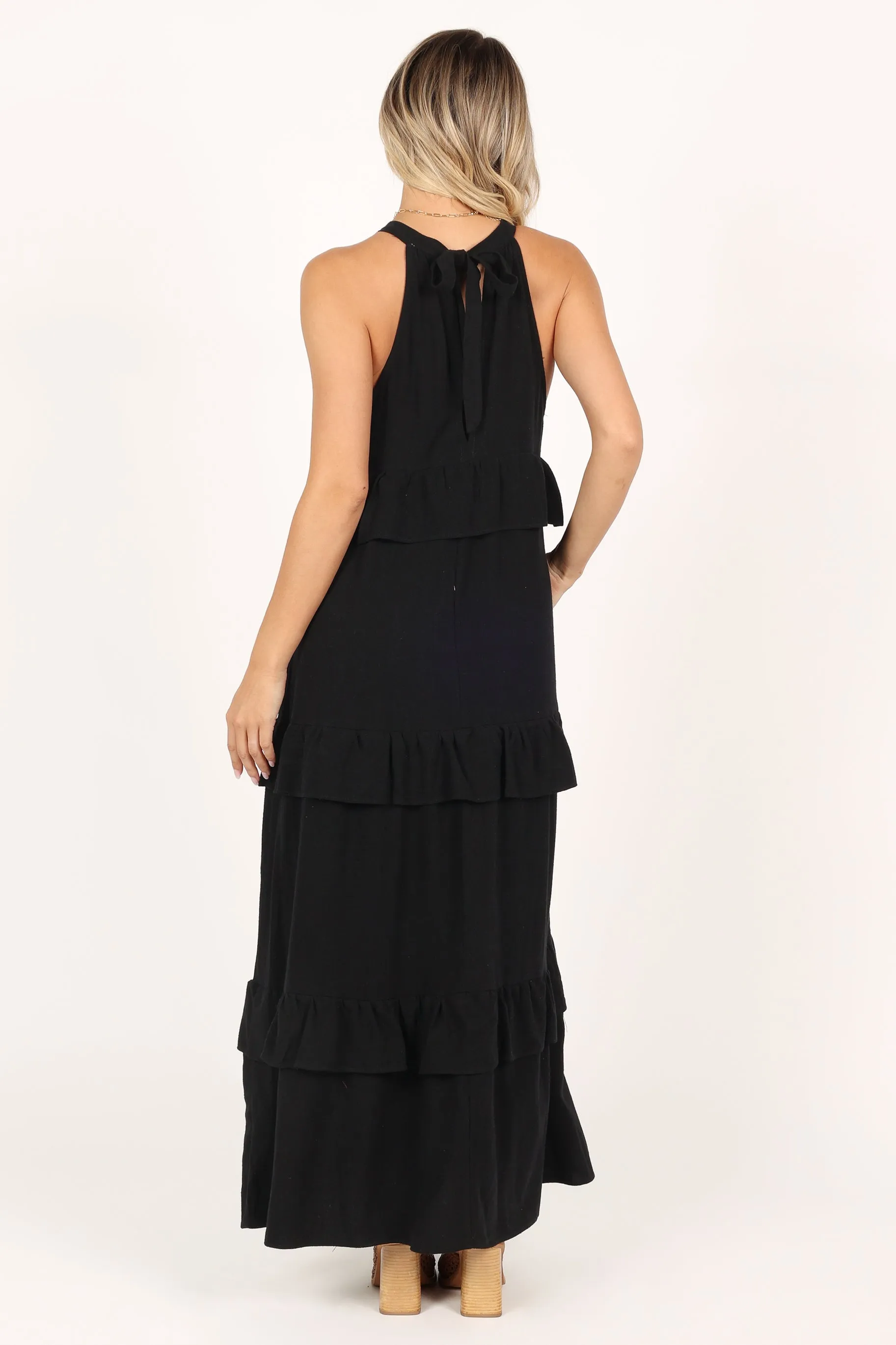 Priscilla Ruffle Maxi Dress - Black sold by Petal & Pup product image thumbnail 5
