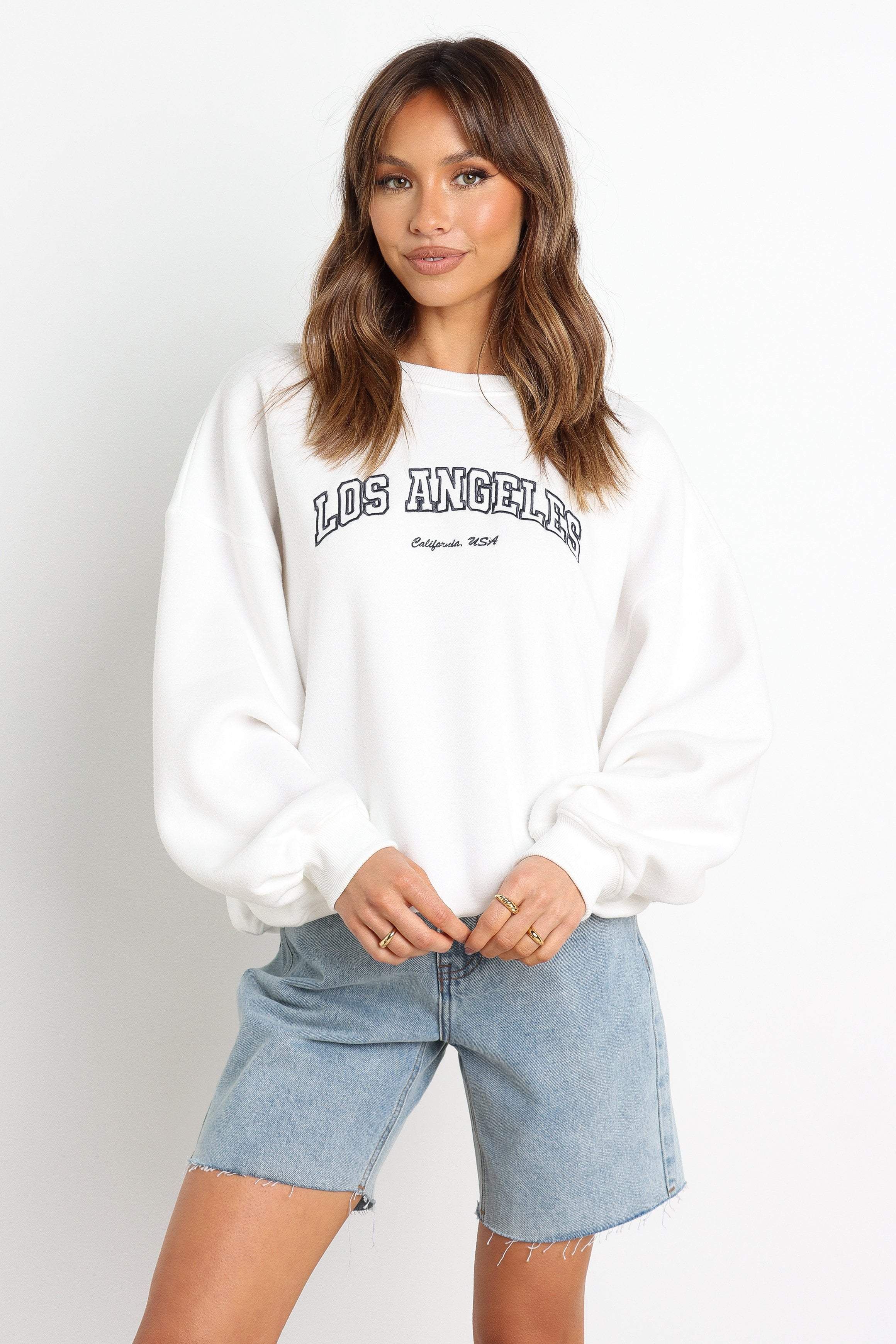 LA Sweater - White sold by Petal & Pup product image thumbnail 4