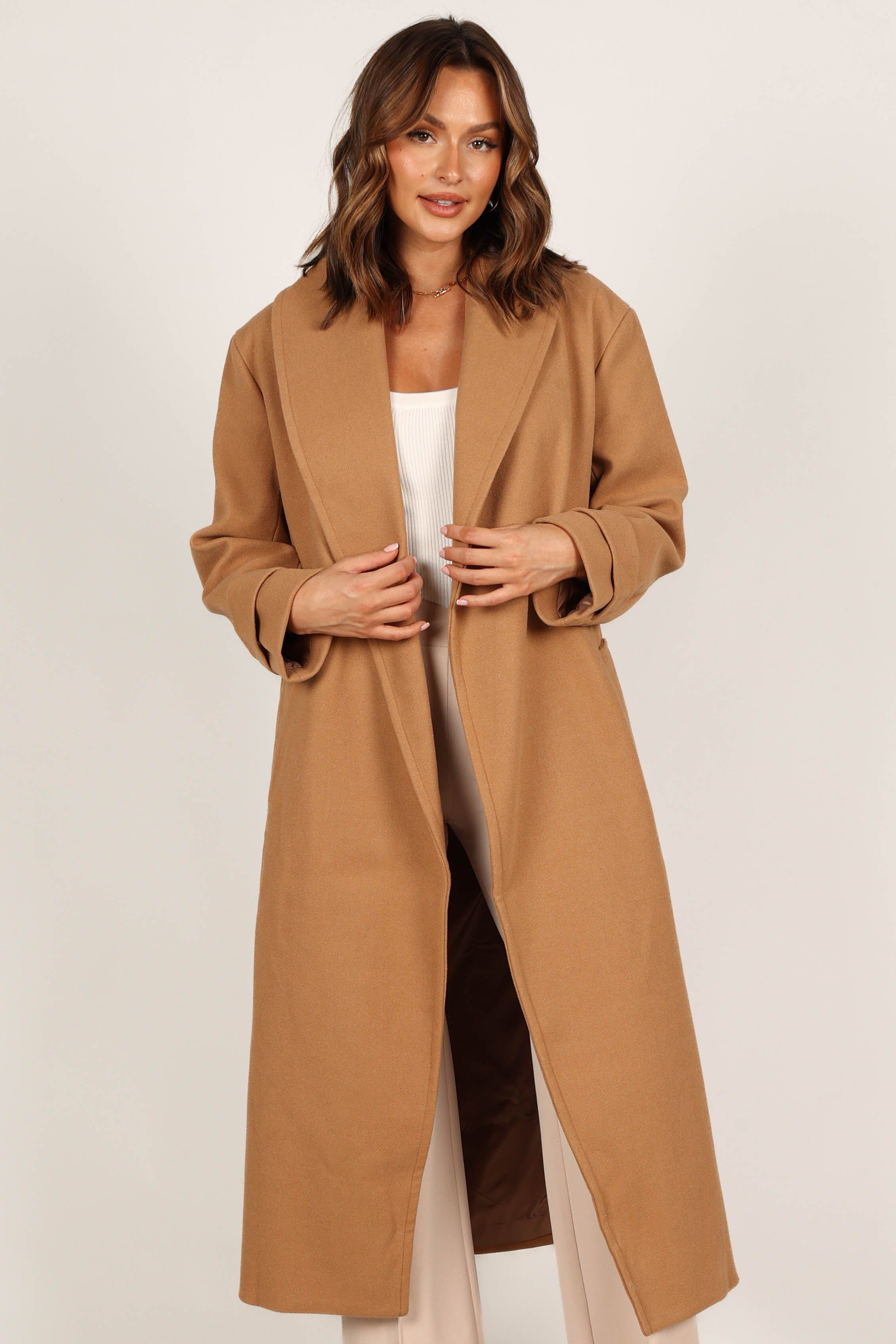 Emersyn Tie Front Coat - Camel sold by Petal & Pup product image thumbnail 3