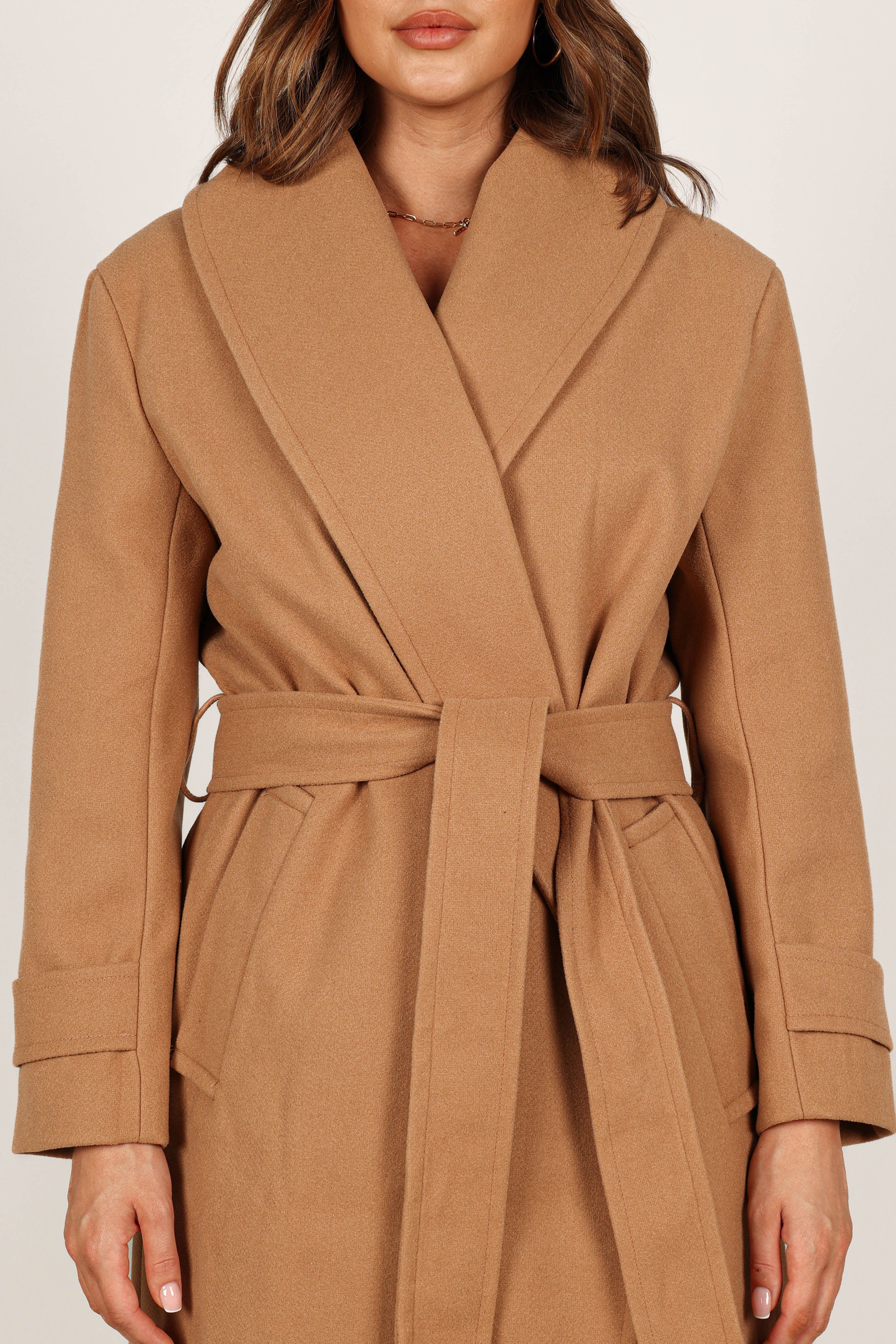 Emersyn Tie Front Coat - Camel sold by Petal & Pup product image thumbnail 4