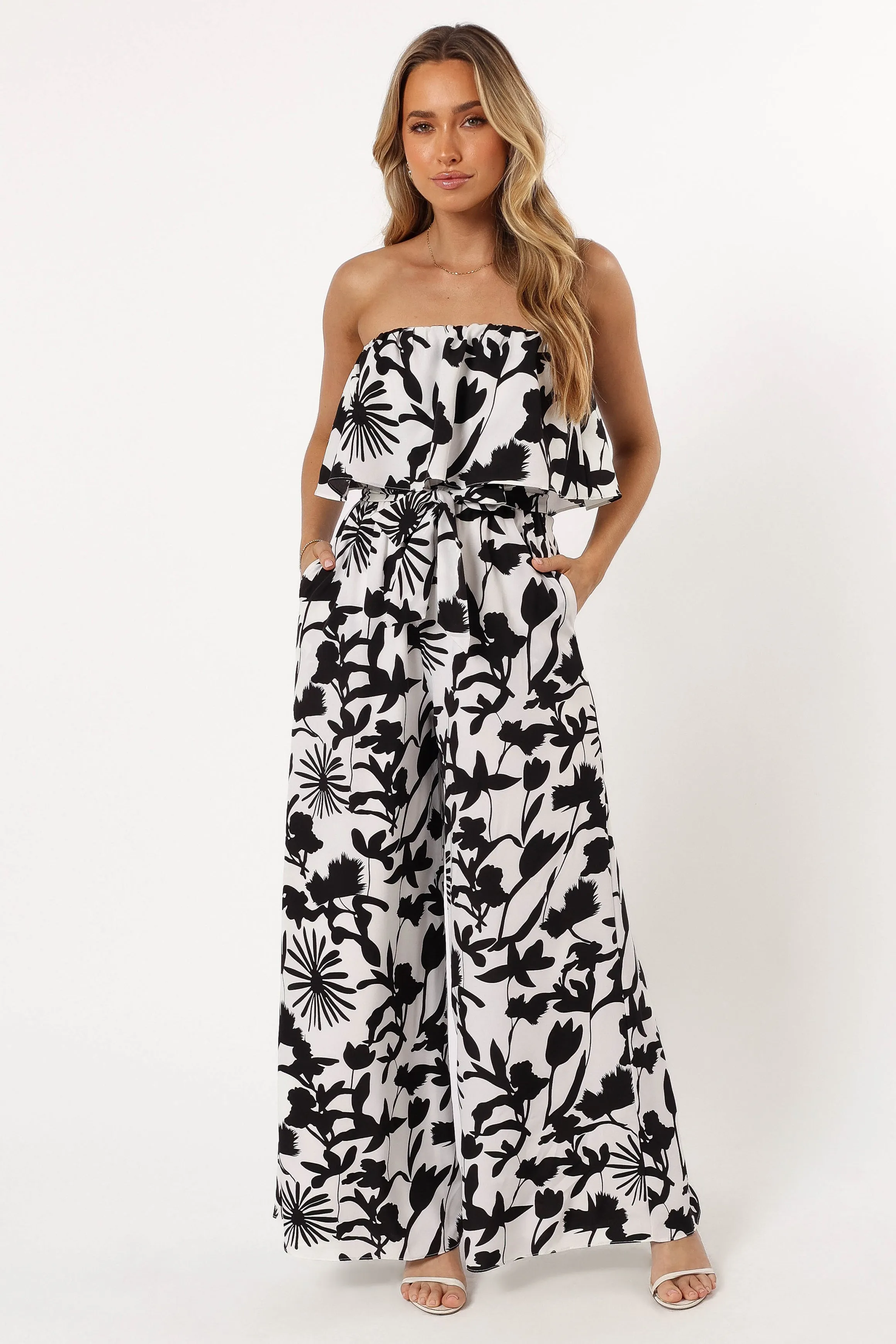 Torie Jumpsuit - Black Floral sold by Petal & Pup