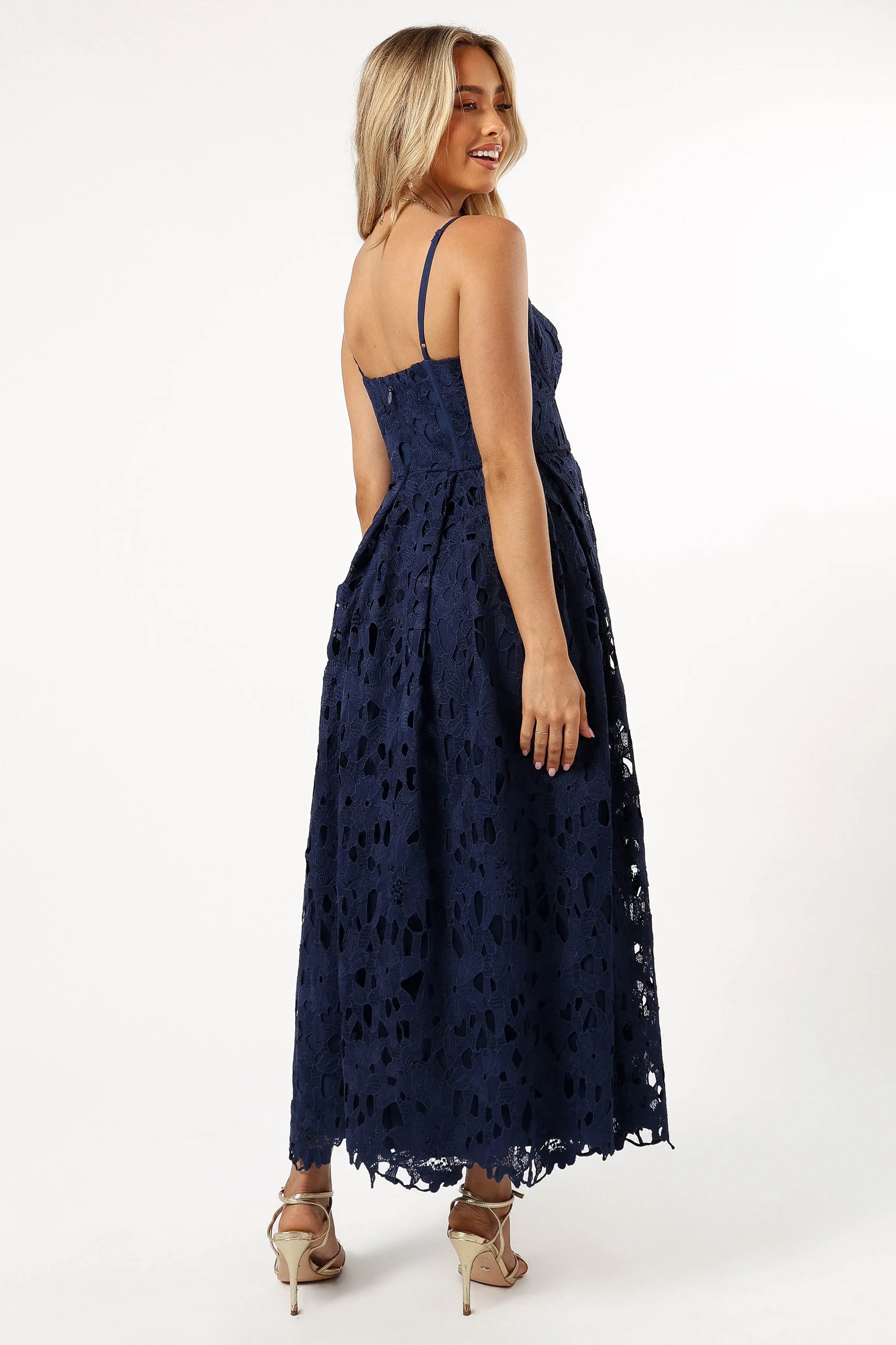 Byron Lace Midi Dress - Navy sold by Petal & Pup product image thumbnail 4