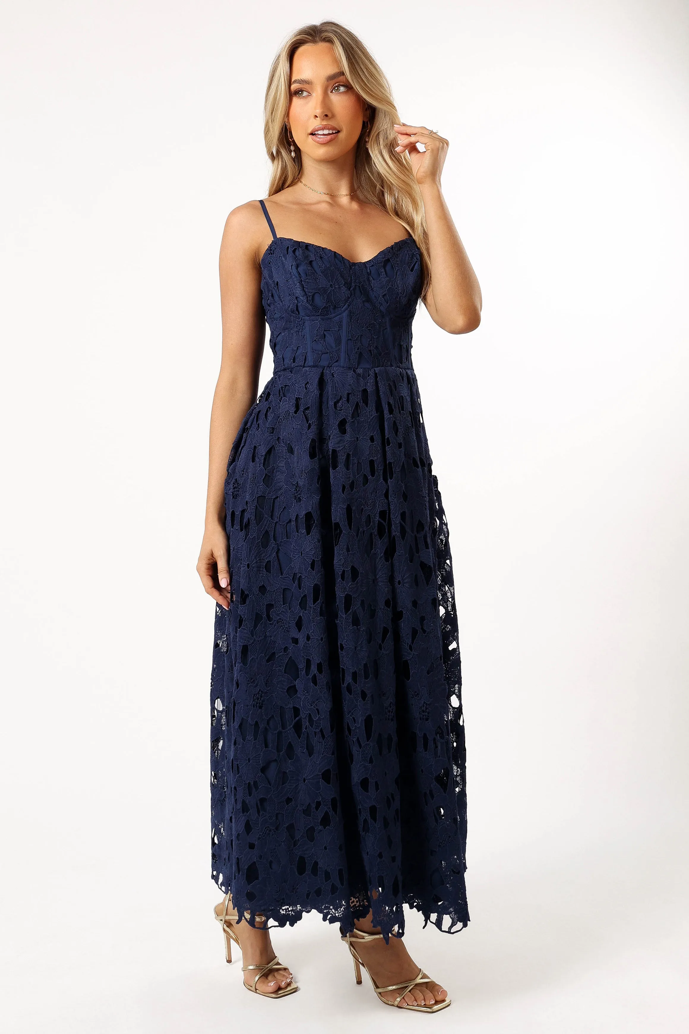 Byron Lace Midi Dress - Navy sold by Petal & Pup product image thumbnail 5