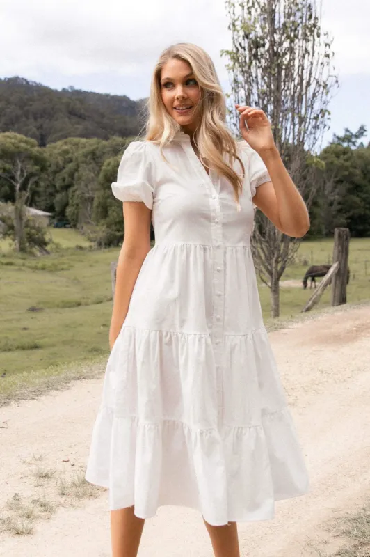 Freda Dress - White made by Petal & Pup