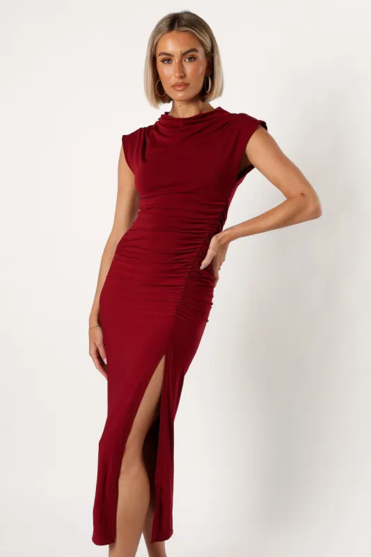 June Midi Dress - Burgundy sold by Petal & Pup